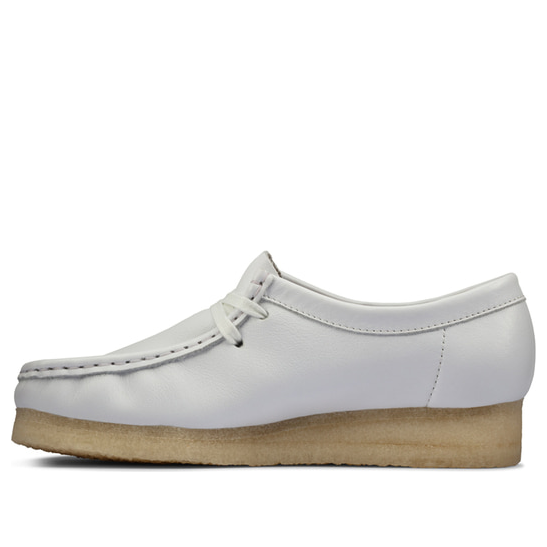 (WMNS) Clarks Wallabee Boots 'White Leather' 26156624(WOMENS)