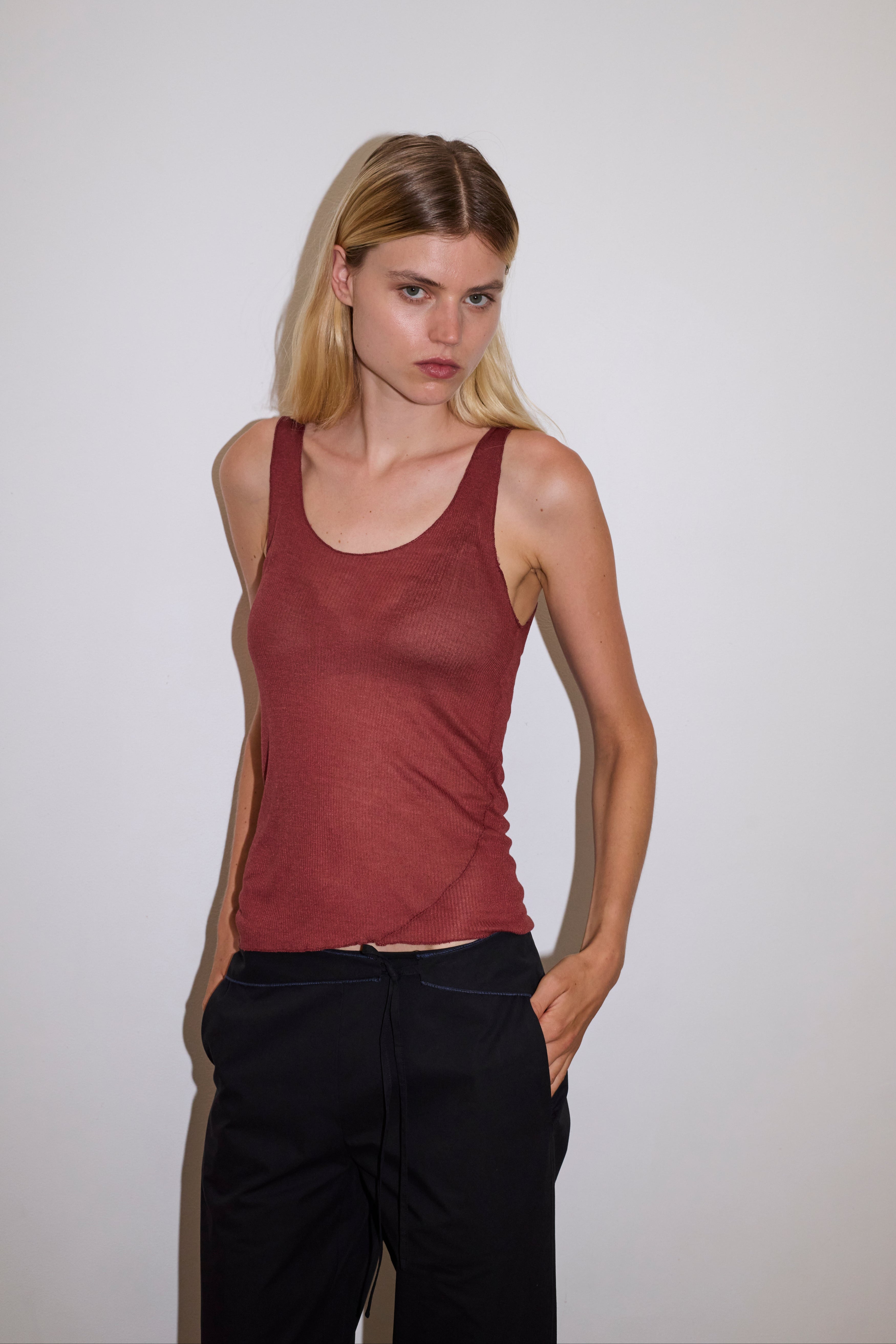 Knit Tank - Crimson