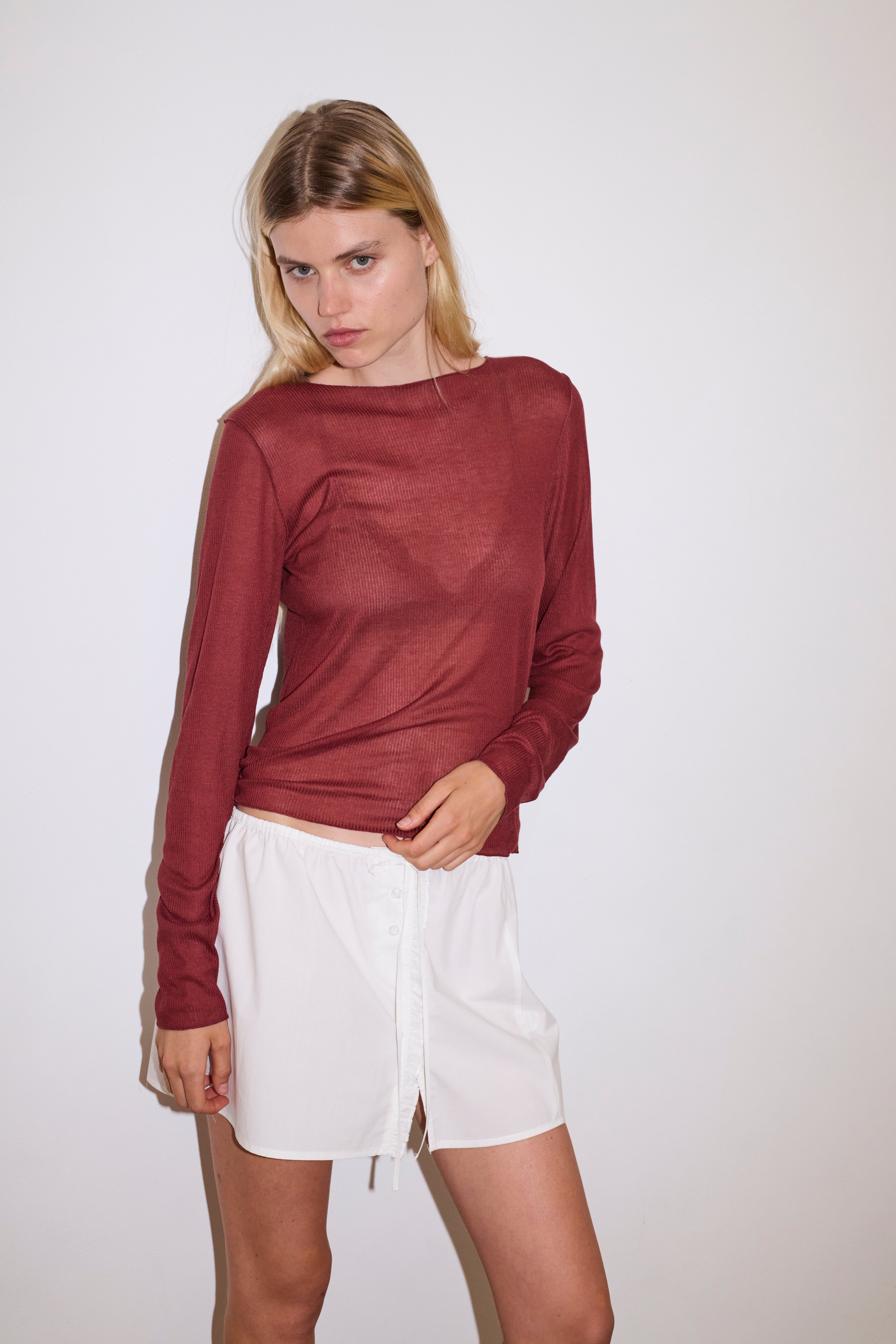 Knit Long Sleeve - Crimson