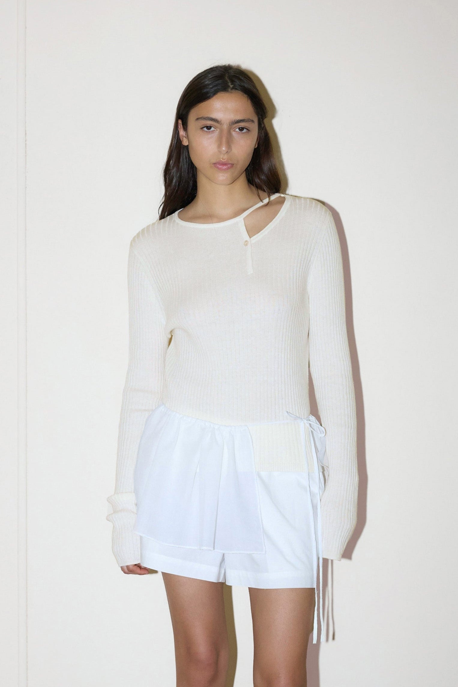Cut Out Cardi - Chalk