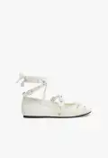 Larissa Lace Up Calf Leather Flat