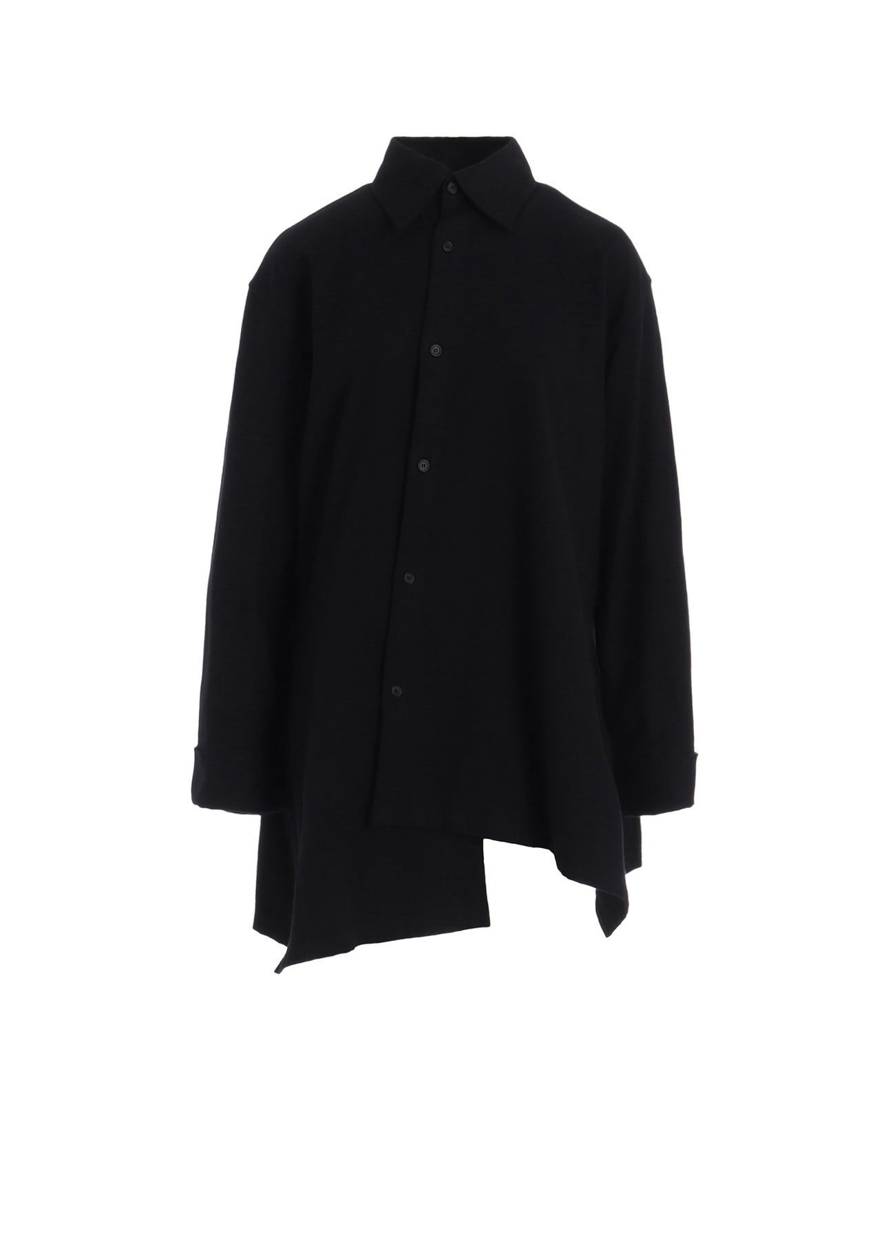 COTTON FLANNEL R-ASYMMETRIC FLARE BLOUSE