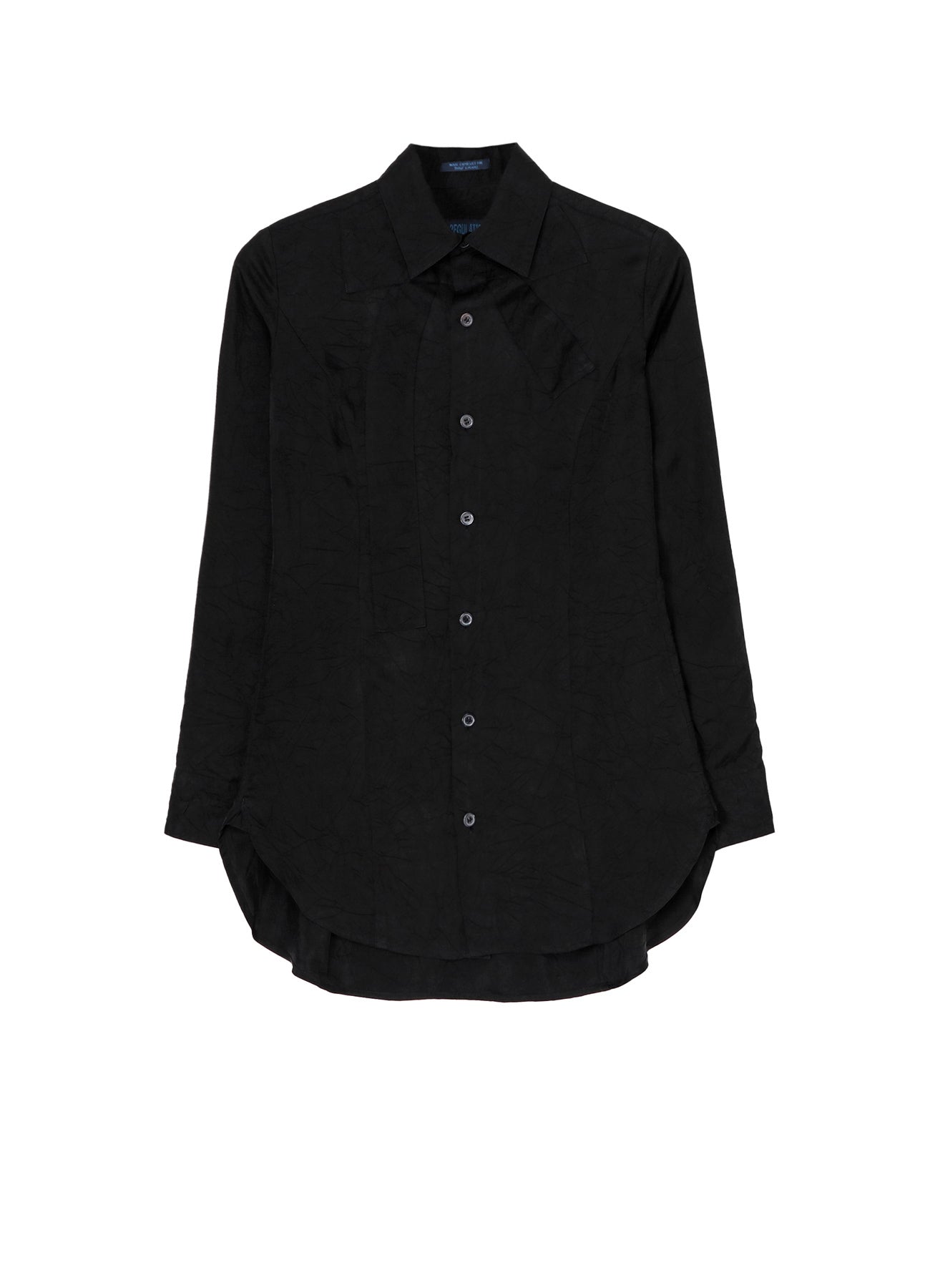 Cu WRINKLED TWILL R-RIBBON BLOUSE