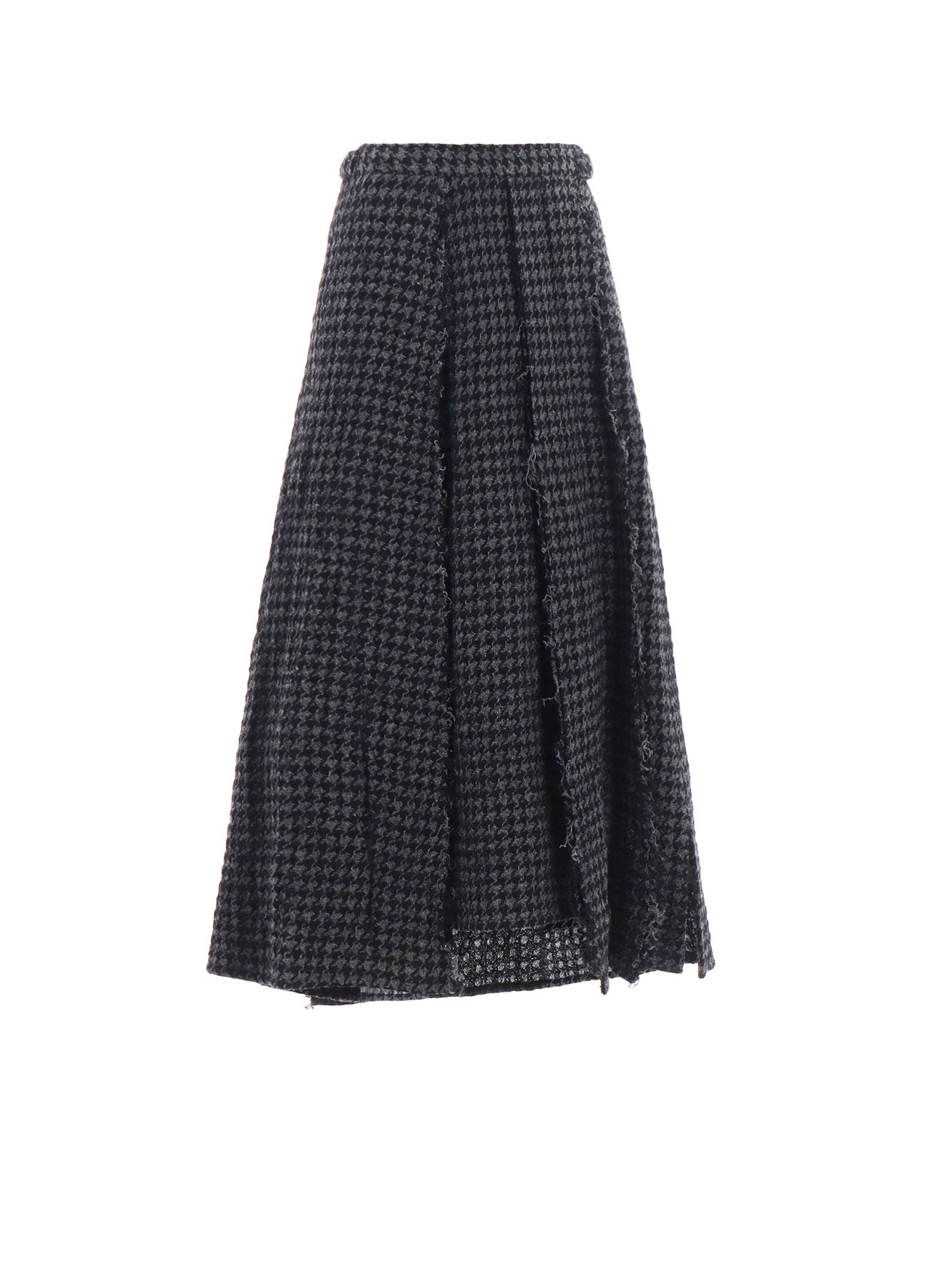 HOUNDSTOOTH PANELED PLEATED SKIRT A