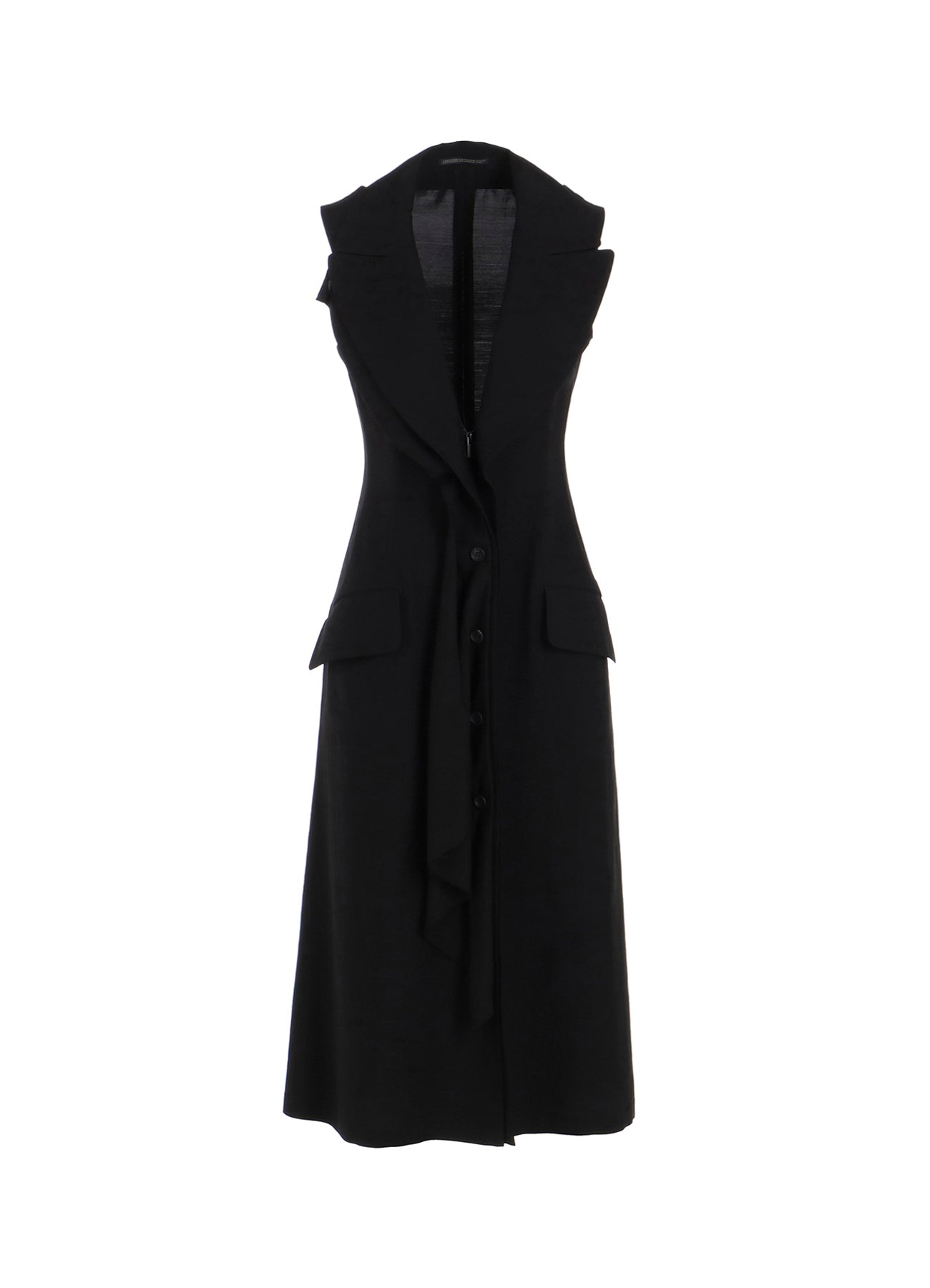 Cu/W HIGH TWISTED GABARDINE FRONT DRAPED SLEEVELESS DRESS