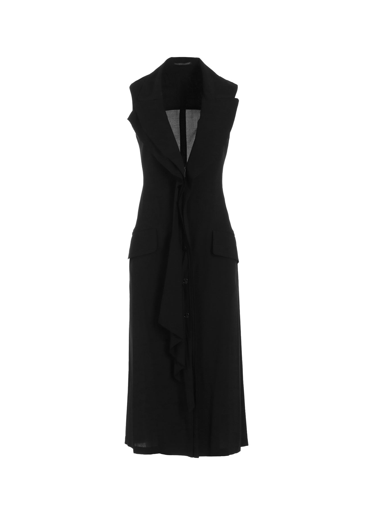 Ry LAWN FRONT DRAPED SLEEVELESS DRESS