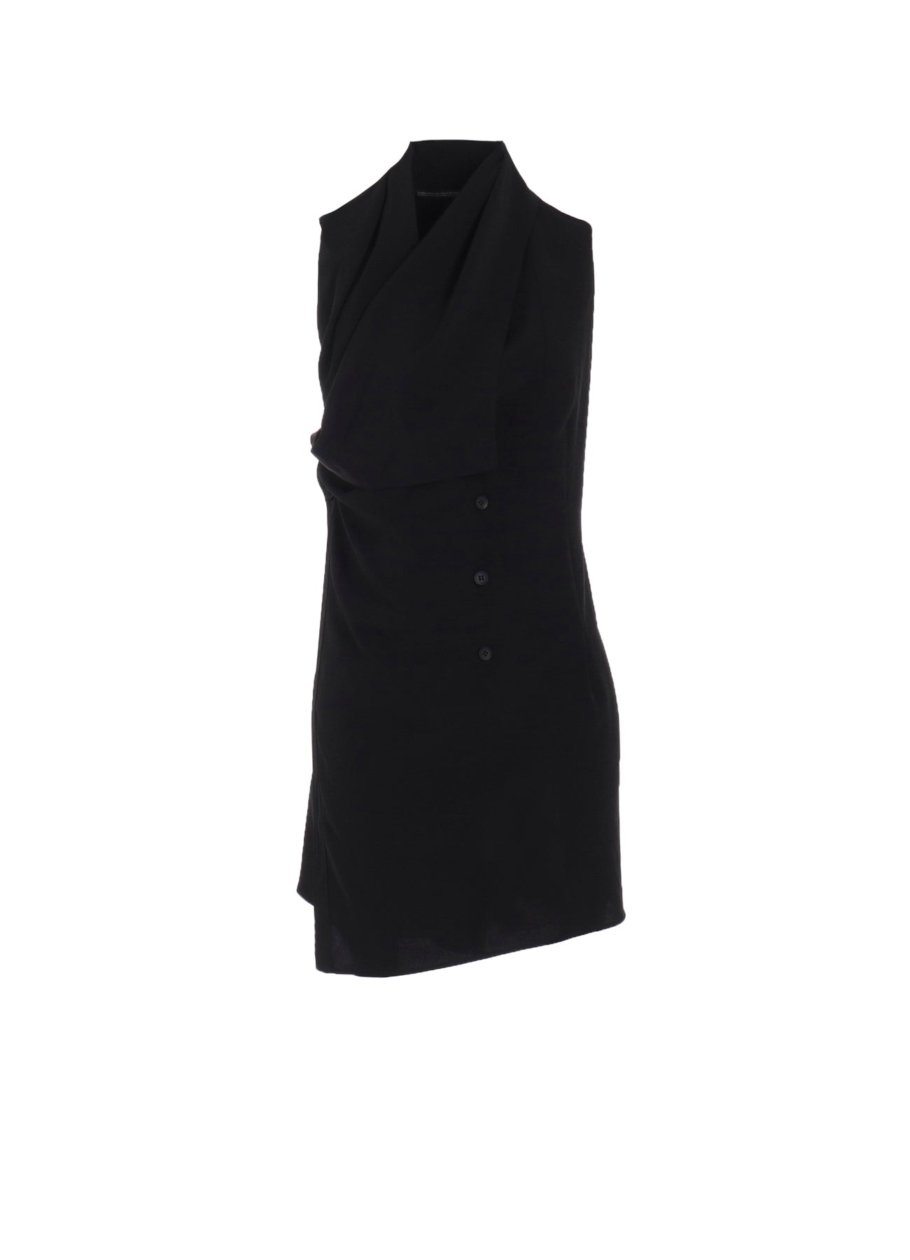 TA/PE CREPE DE CHINE DRAPED LONG VEST