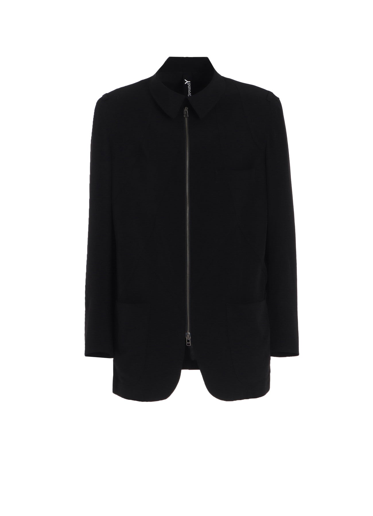 CREPE DE CHINE PRODUCT DYED SWITCHING ZIP JACKET