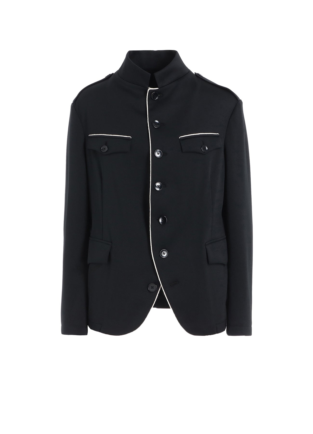 POLYESTER SMOOTH PIPING SHORT JACKET