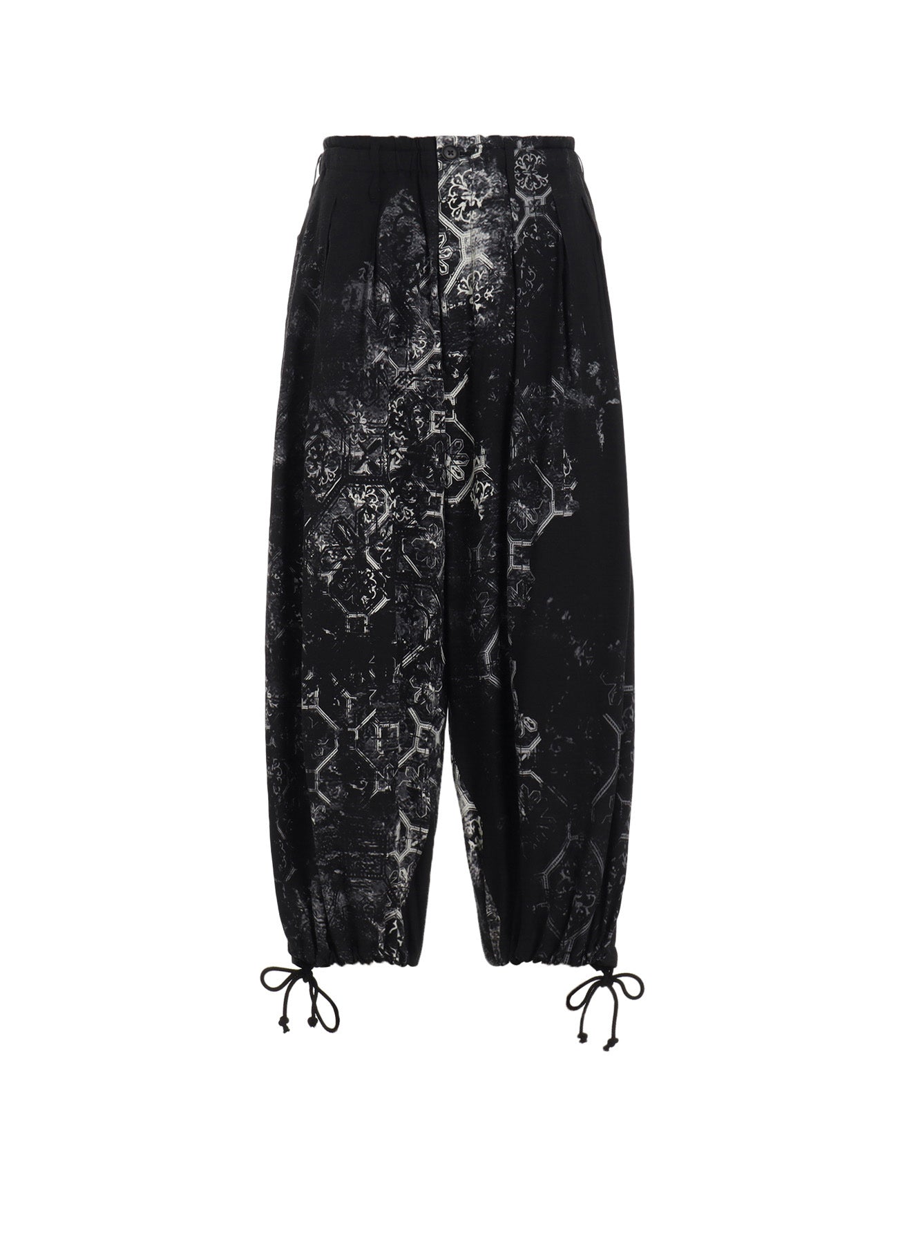RAYON PRINT TILE PATTERN BALLOON PANTS