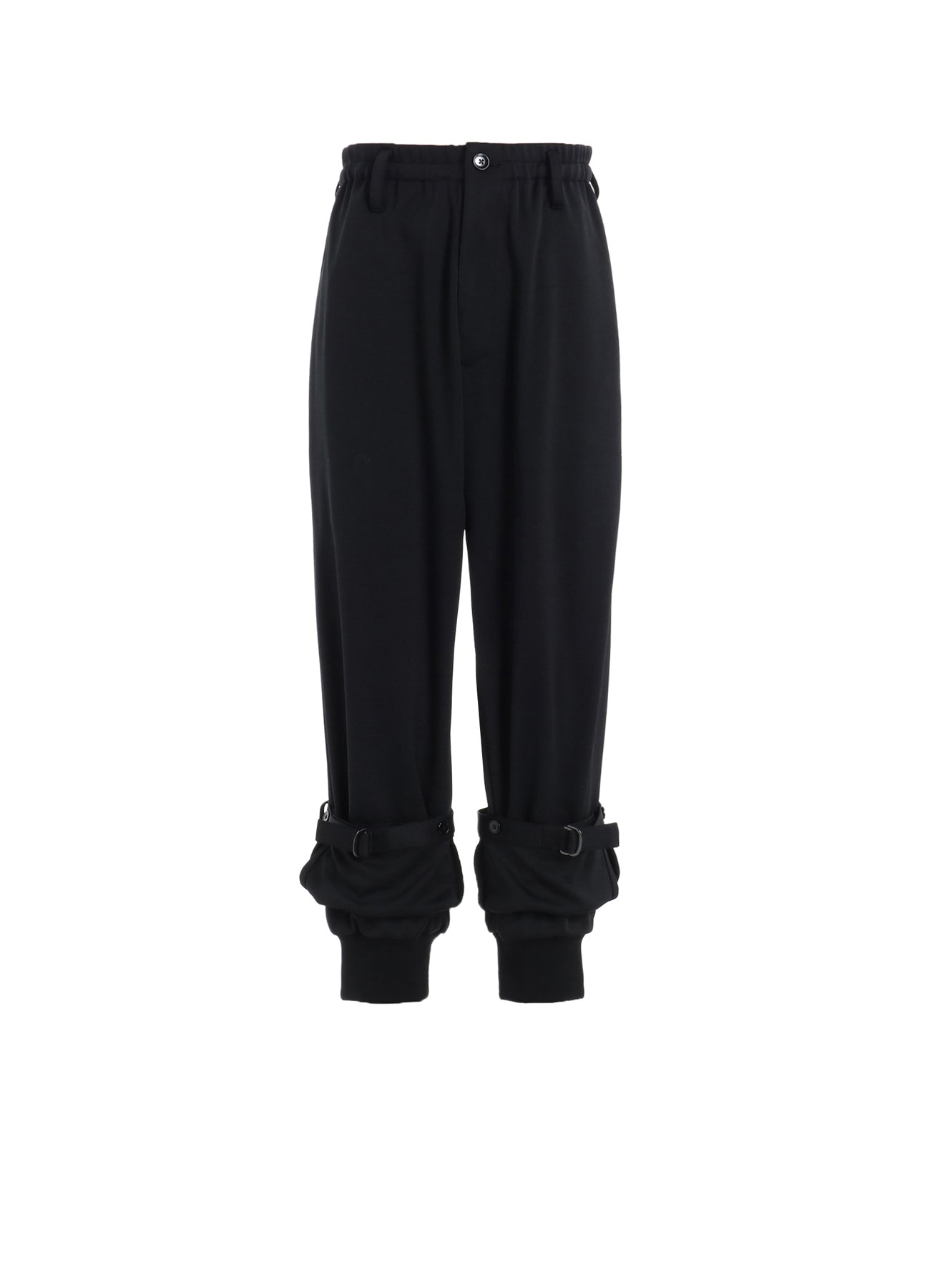 POLYESTER SMOOTH DOUBLE HEM RIB PANTS