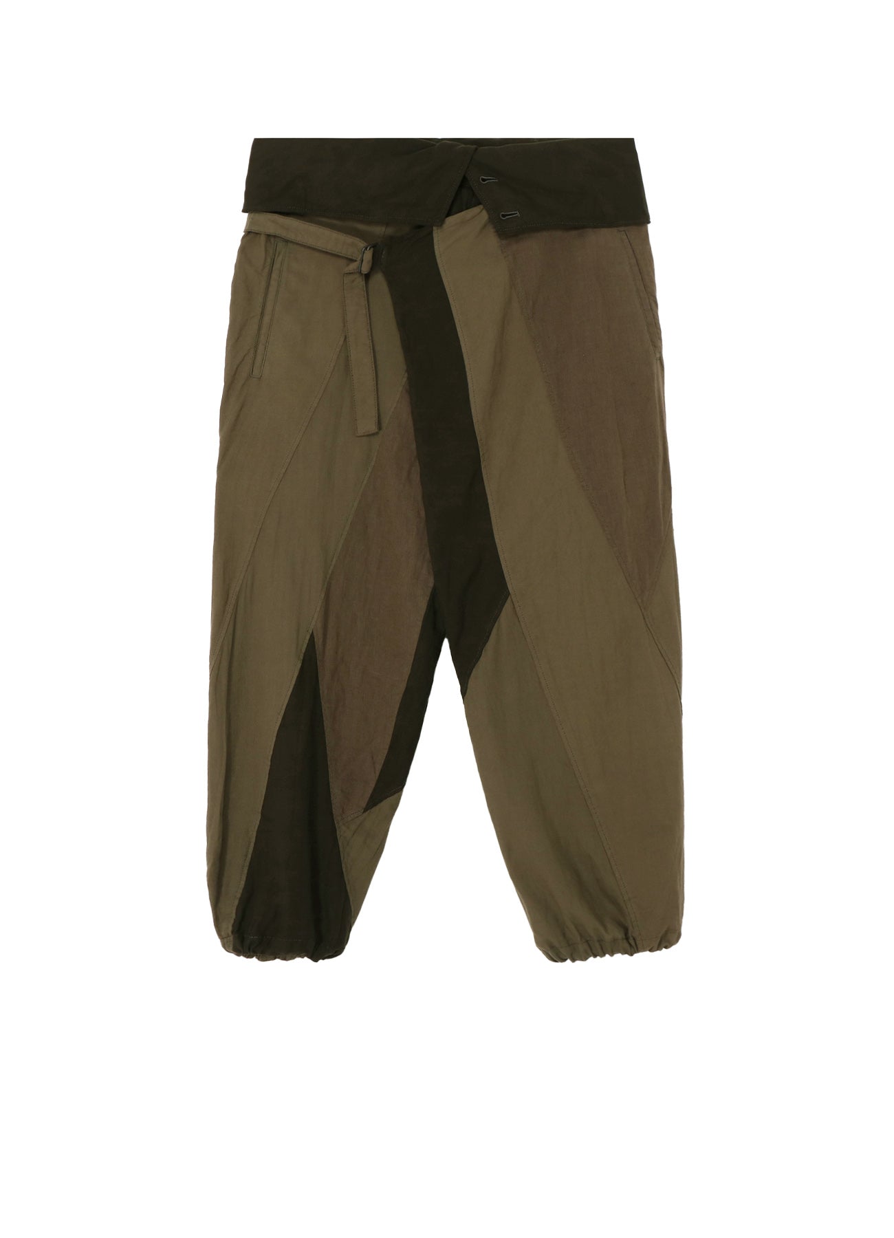 CUBISM PATCHWORK  PRODUCT DYED HIGH WAIST TUCK PANTS