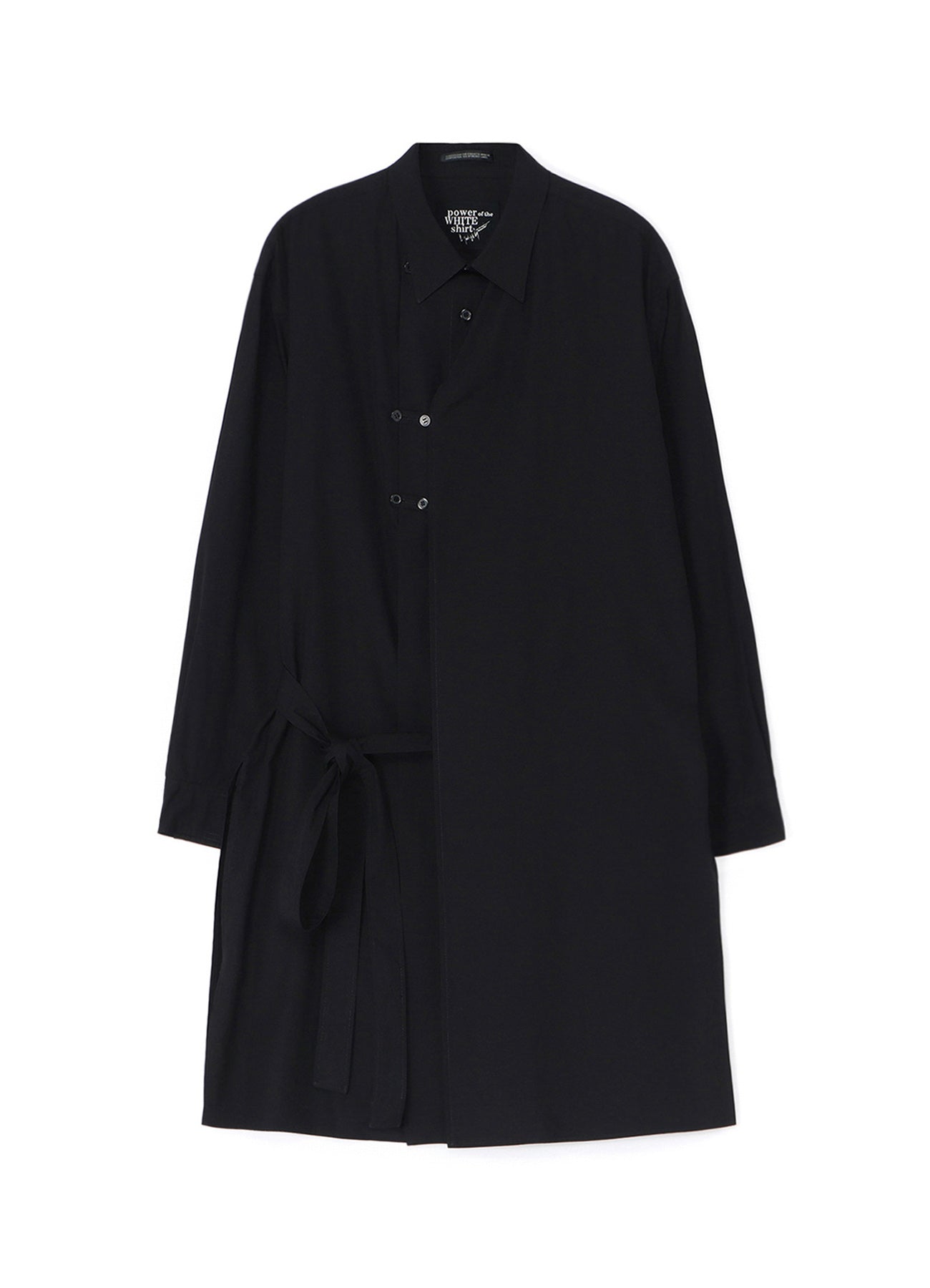 COTTON BROADCLOTH DOUBLE LEFT PANEL SHIRT WITH BELT