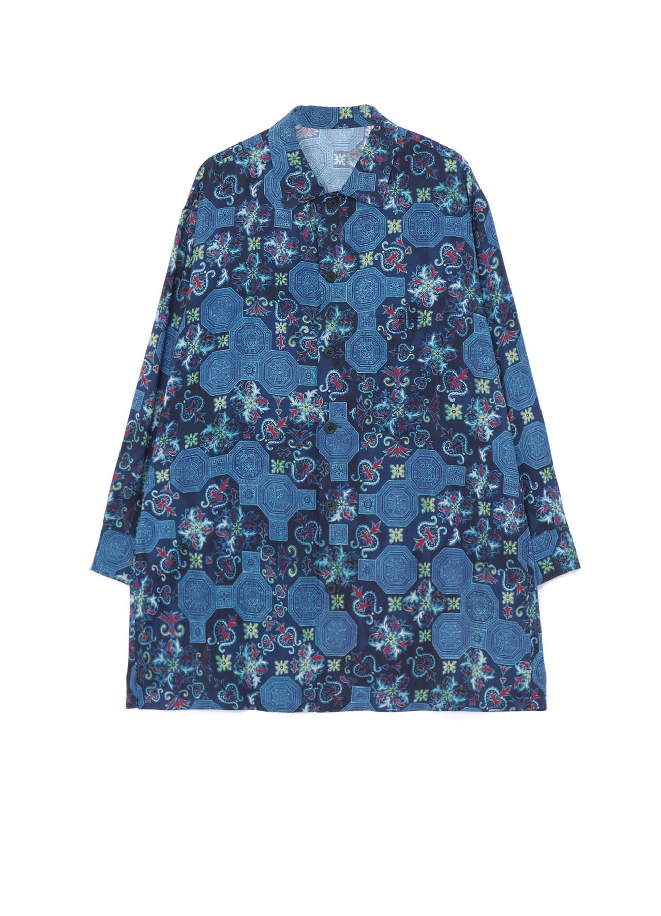CHINOISERIE-B PRINTED OPEN COLLAR SHIRT