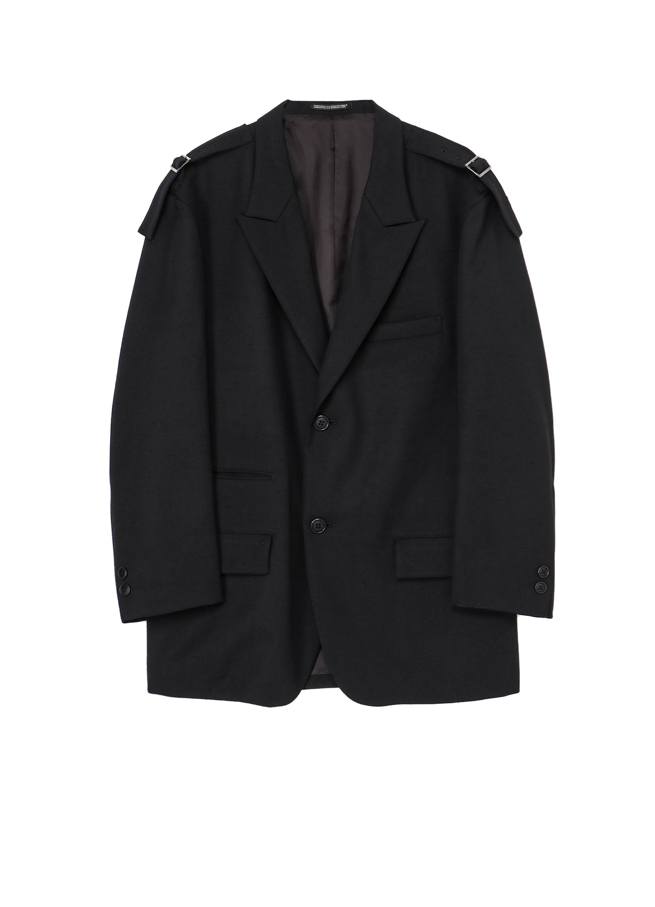 WOOL GABARDINE 2BS JACKET WITH SHOULDER ADJUSTER