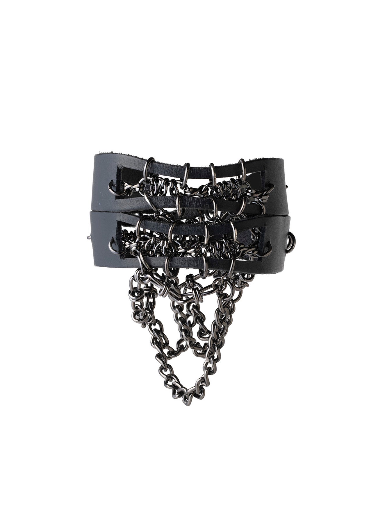 LEATHER BRASS BKNI ARM BRACELET