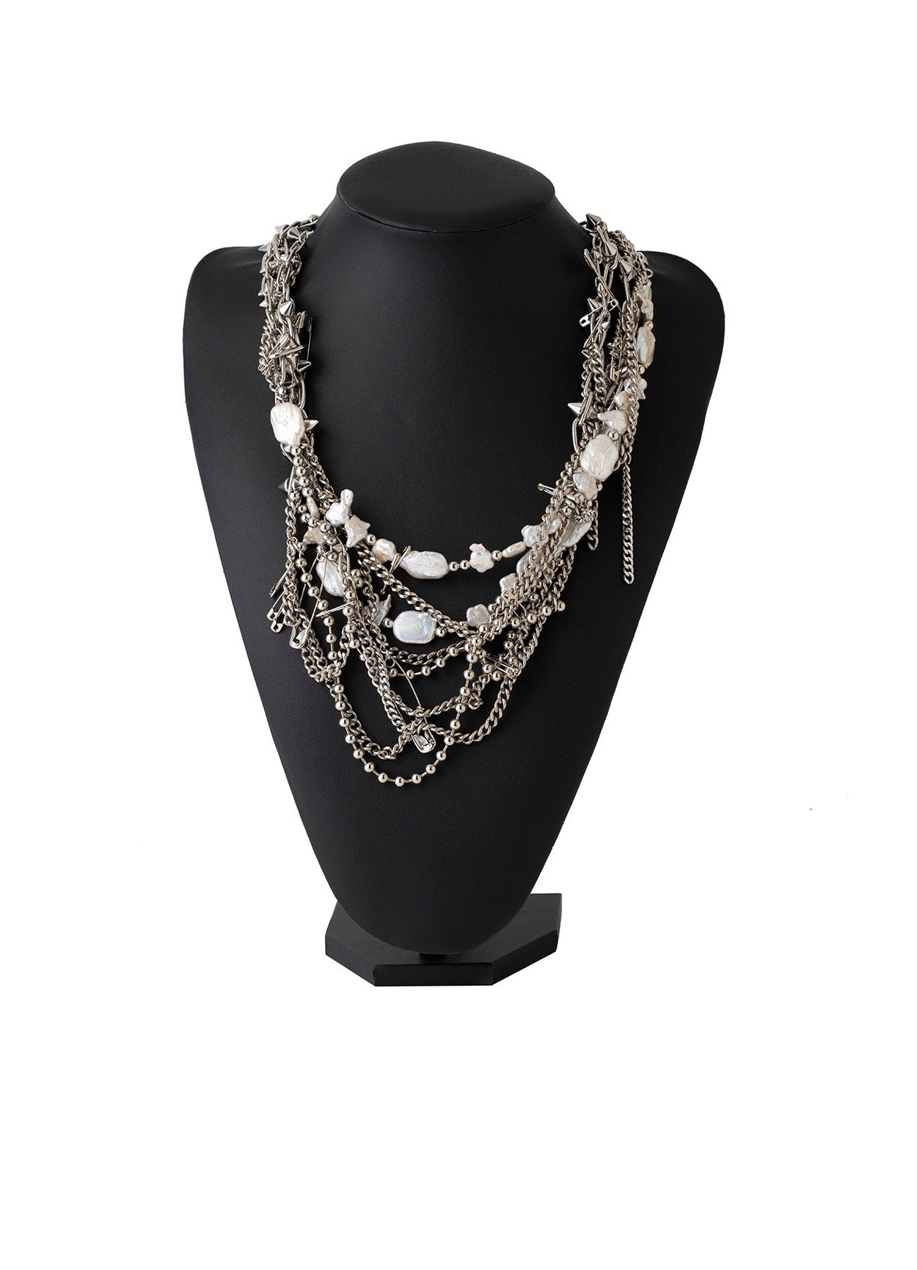 BR/PEA/SILVERVNI PEARL NECKLACE