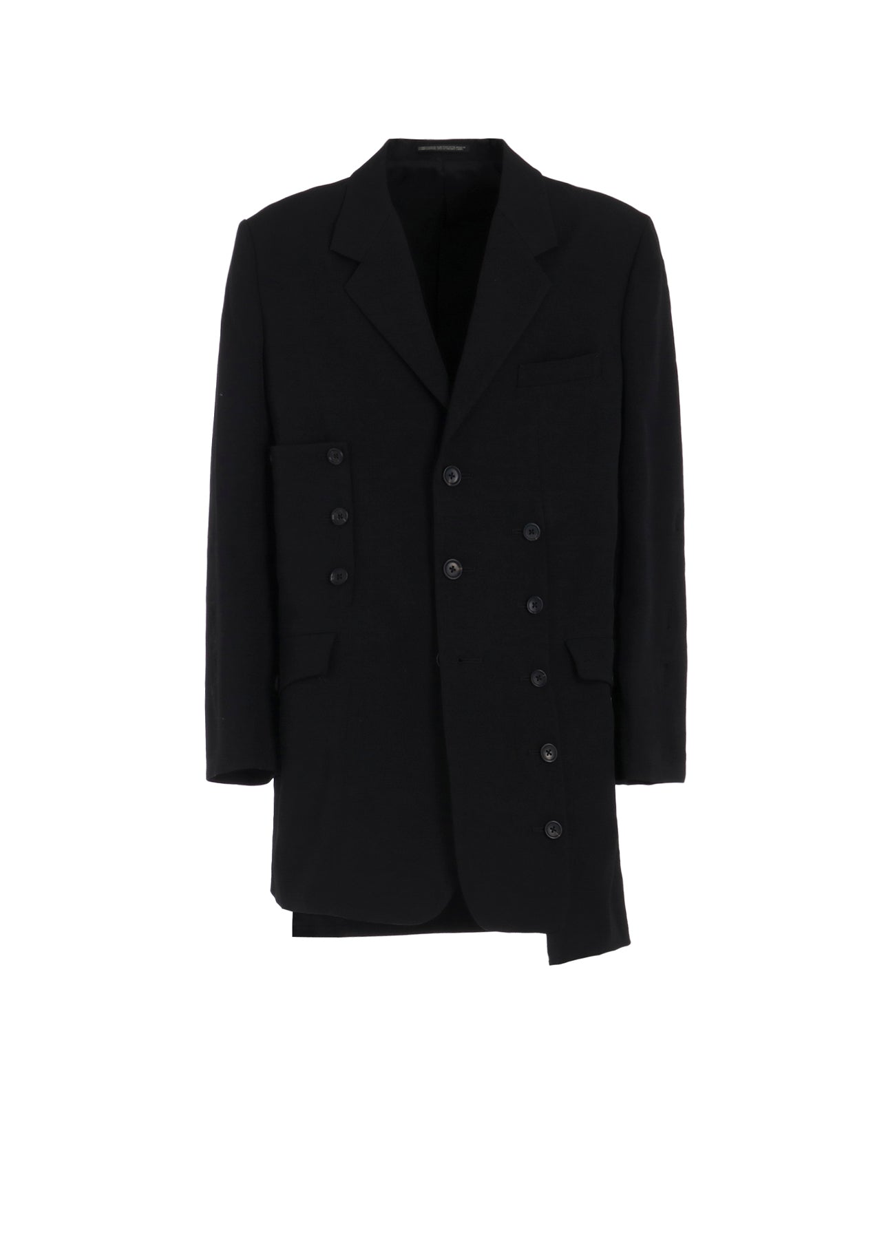 WOOL GABARDINE SLEEVE BUTTON ASYMMETRY JACKET
