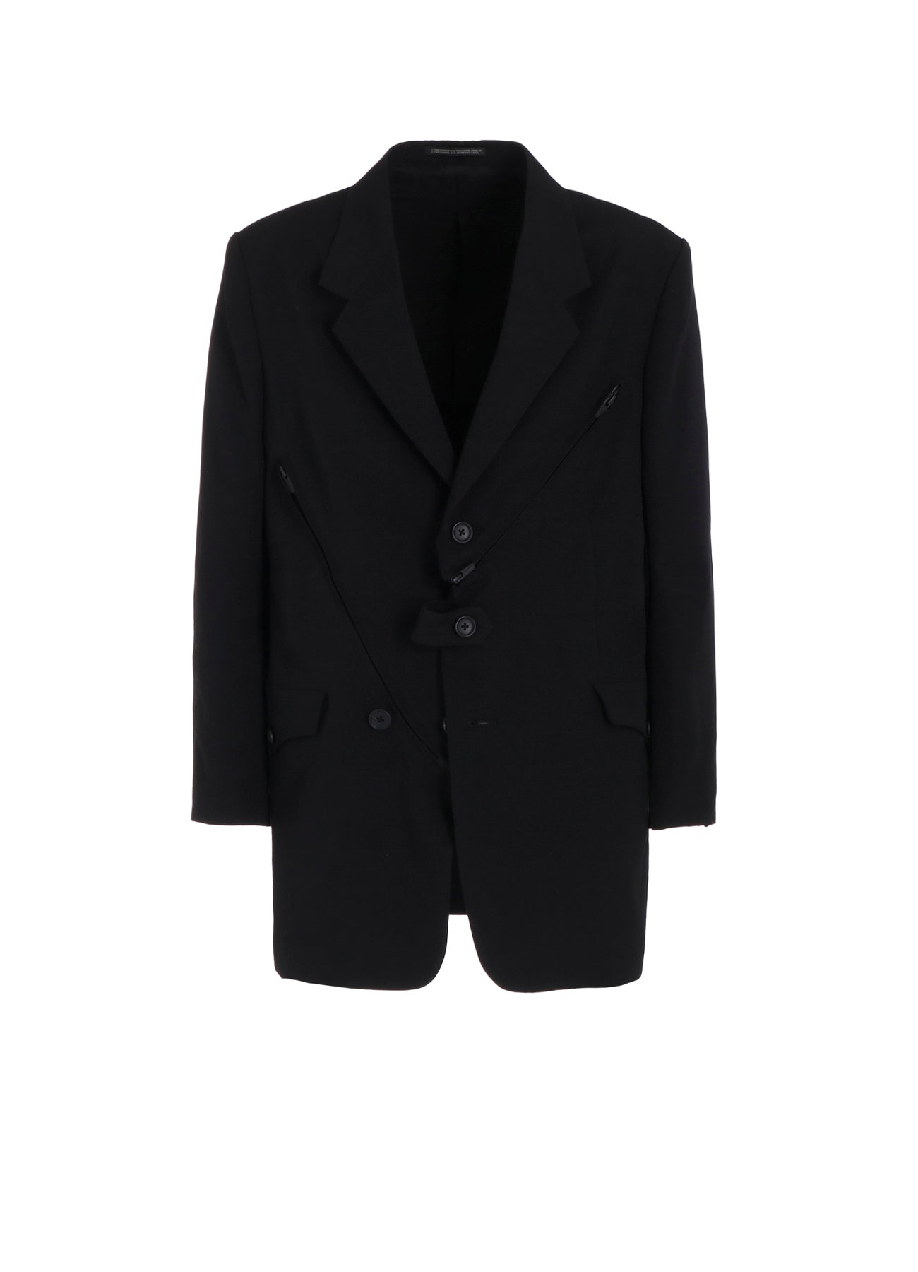 WOOL GABARDINE ZIP DETAIL PANELED JACKET