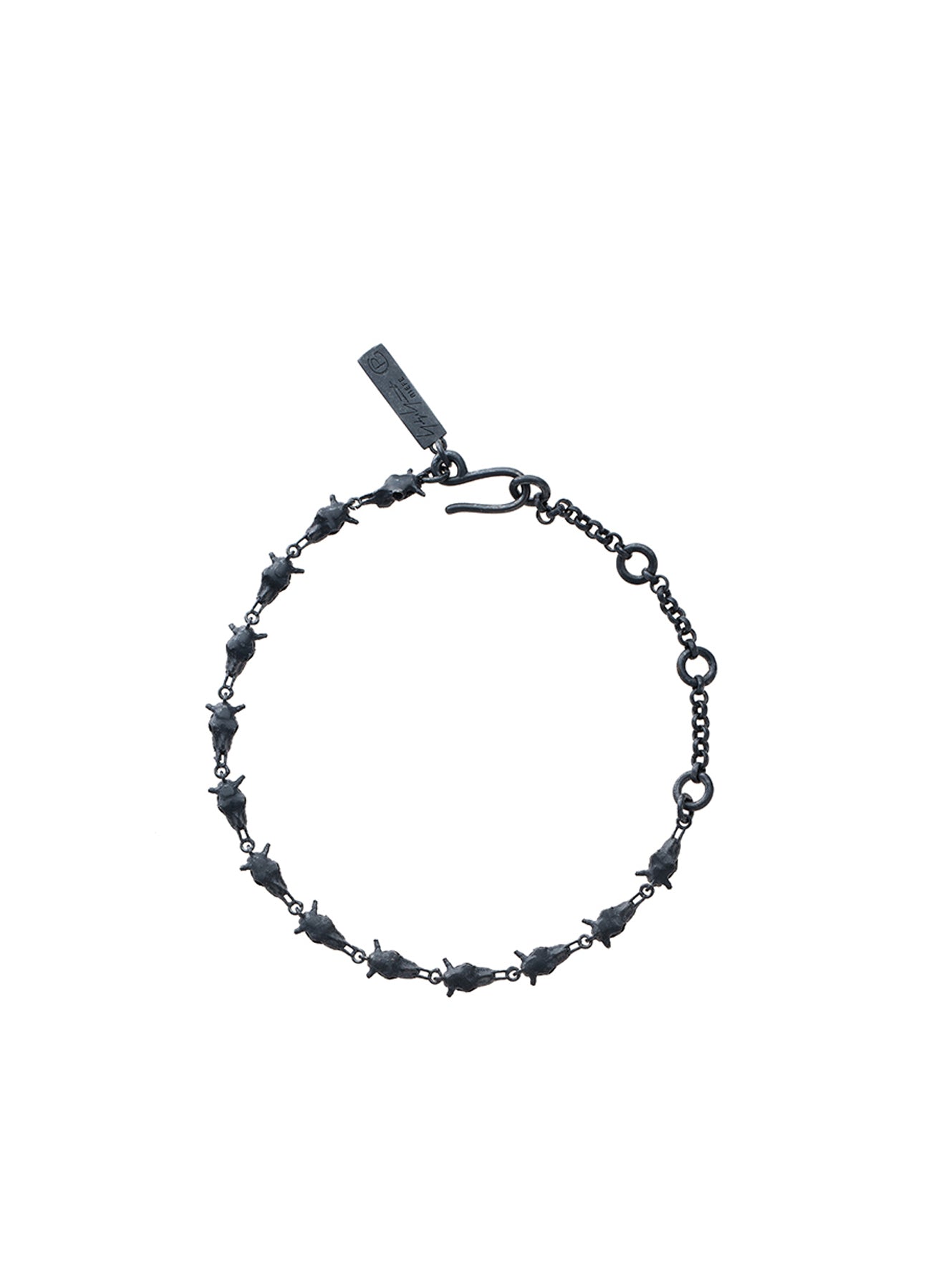 SILVER BK COW SKULL BRACELET