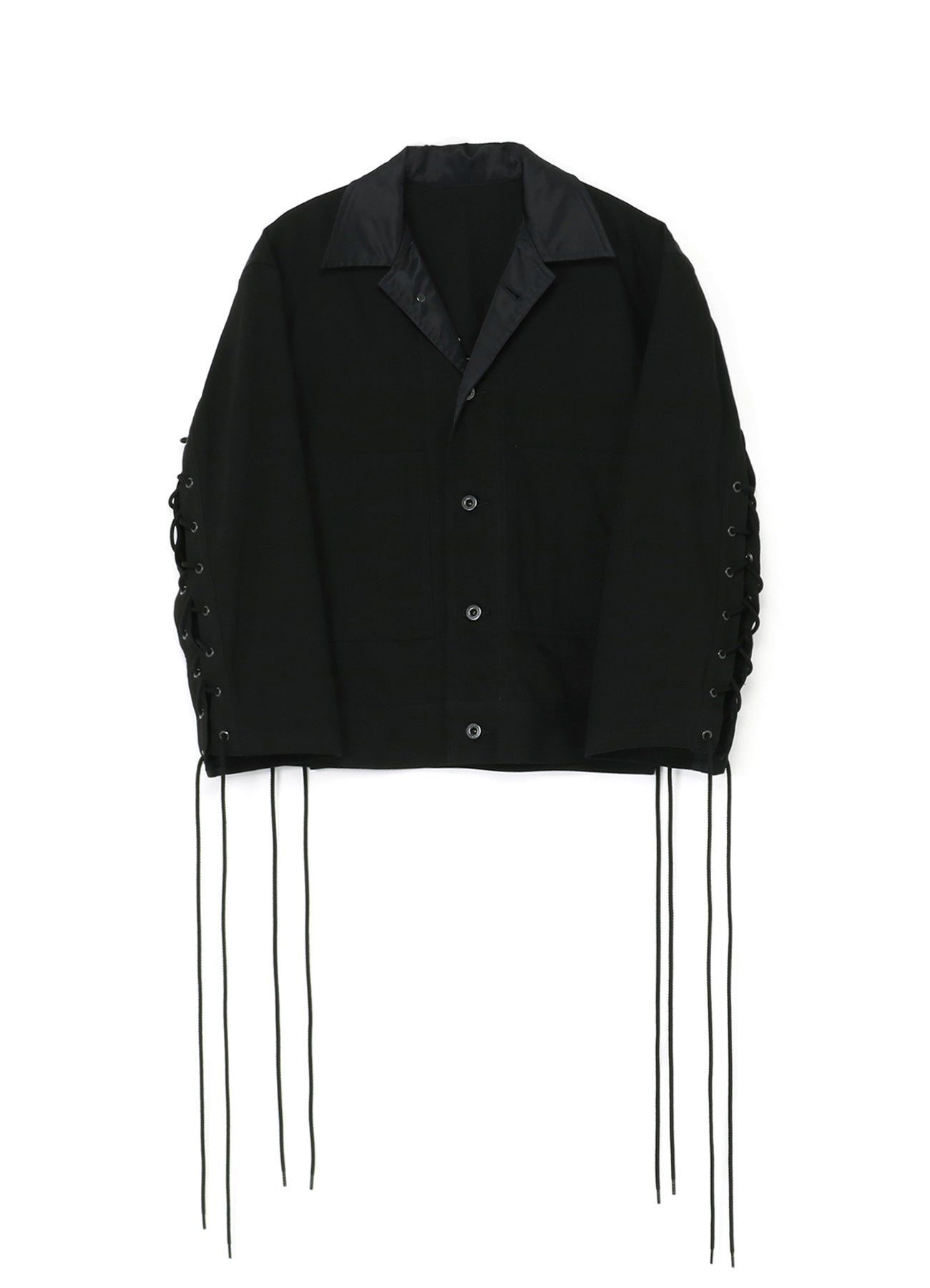 Denim + Ny Twill Combination Back Lace Up Blouson