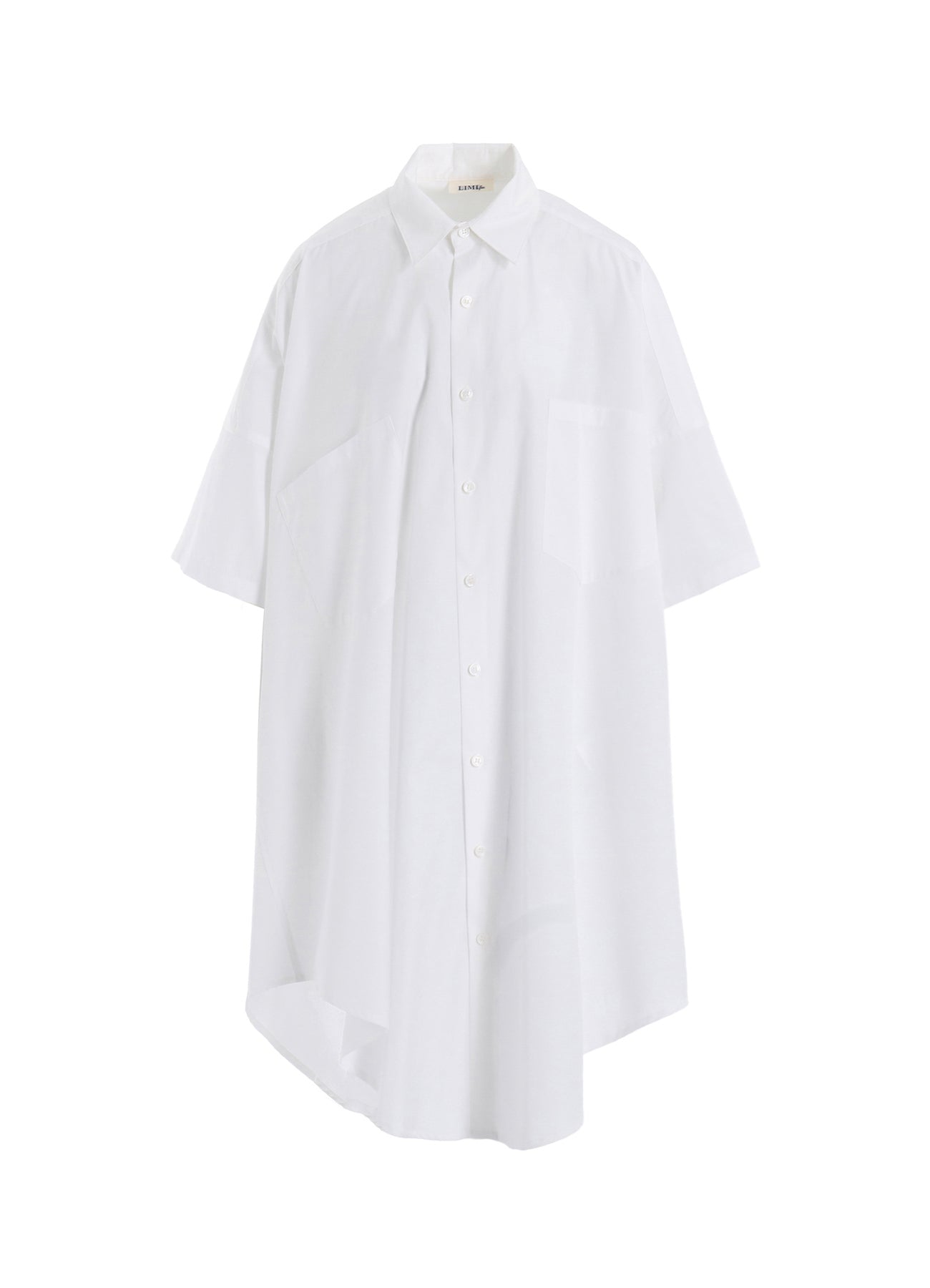 100/2 BROAD COTTON ASYMMETRY SHIRT