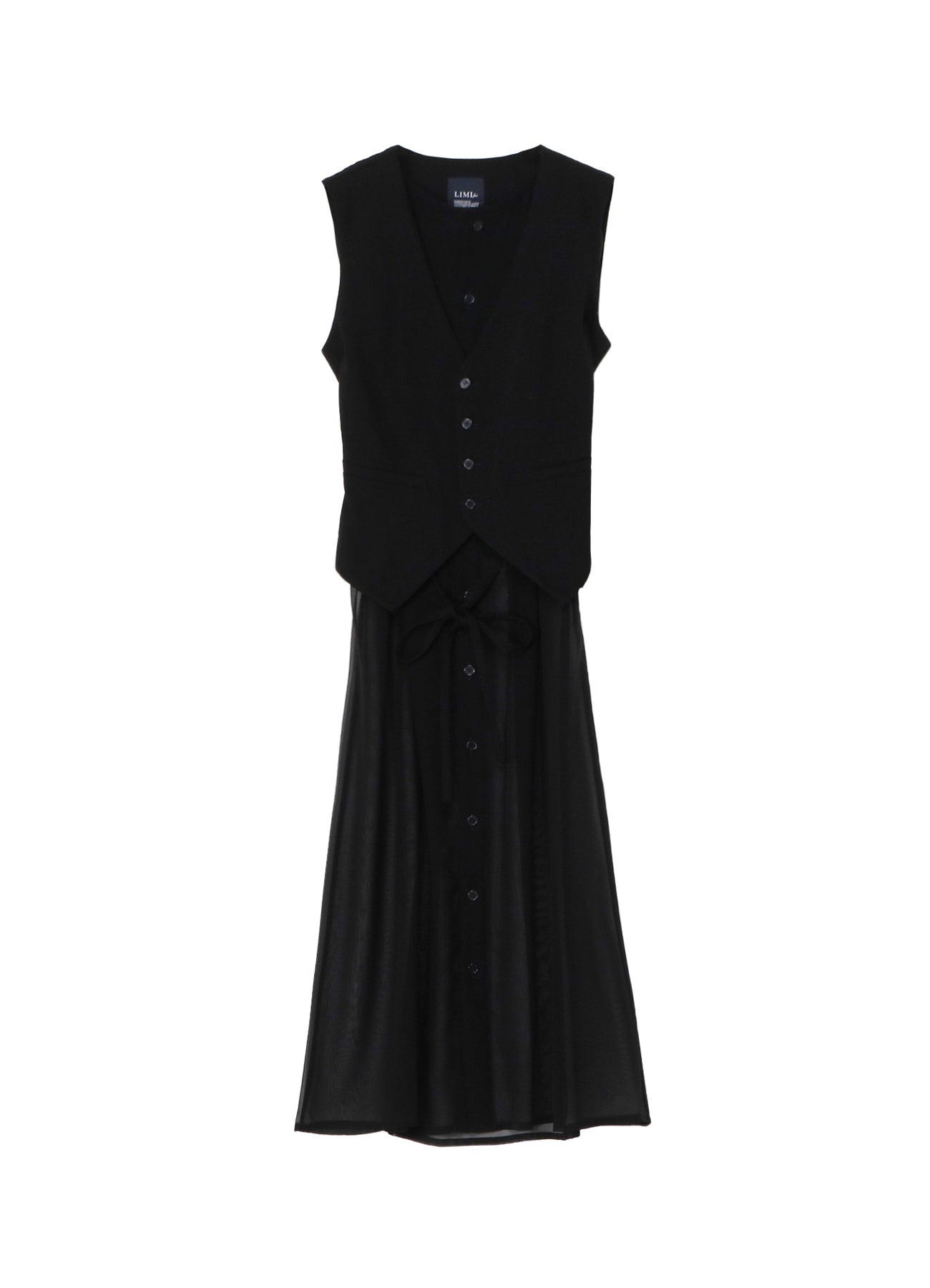 CHIFFON DRESS WITH VEST