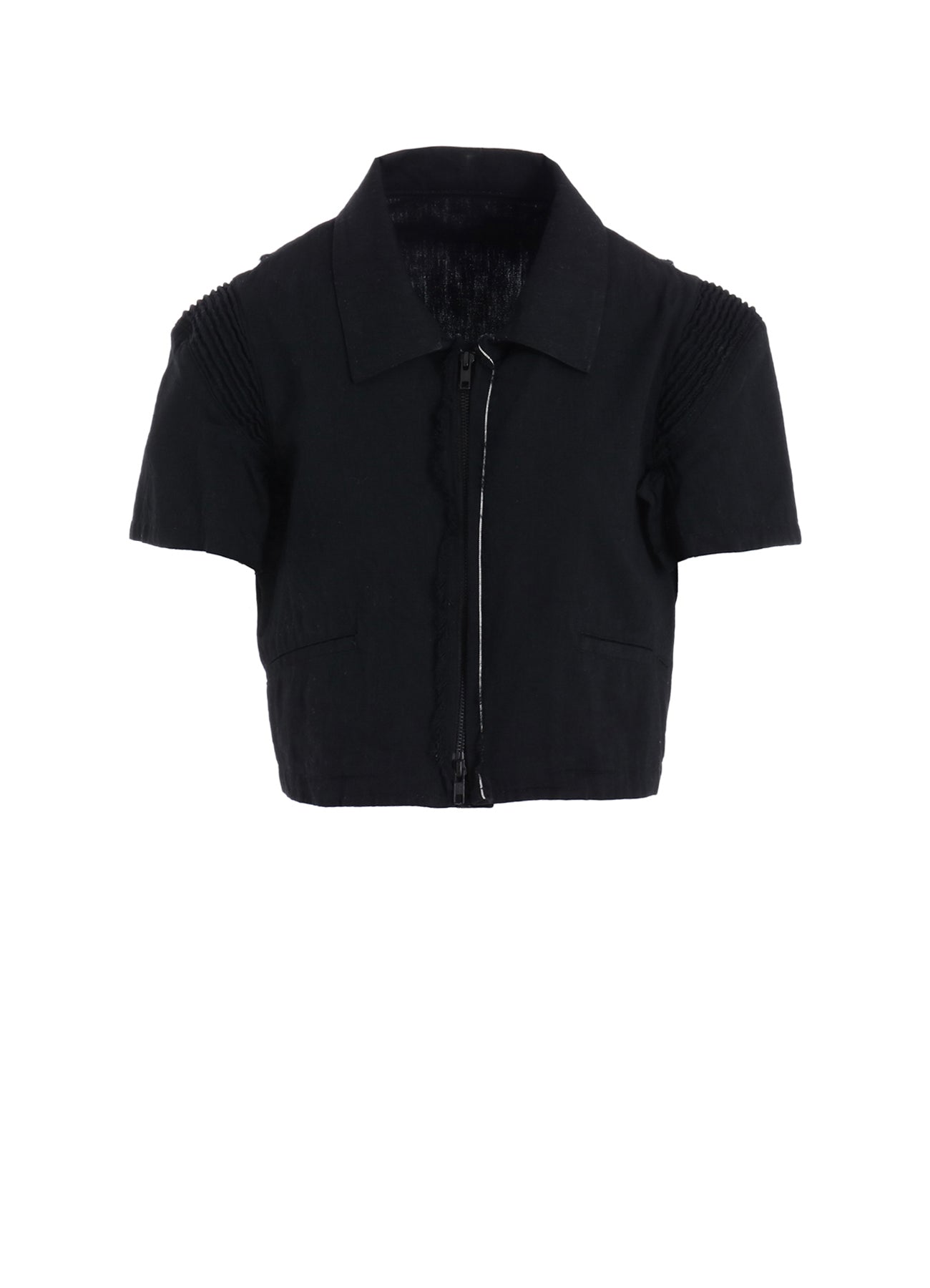 LIGHT DENIM FRILLED SHORT JACKET