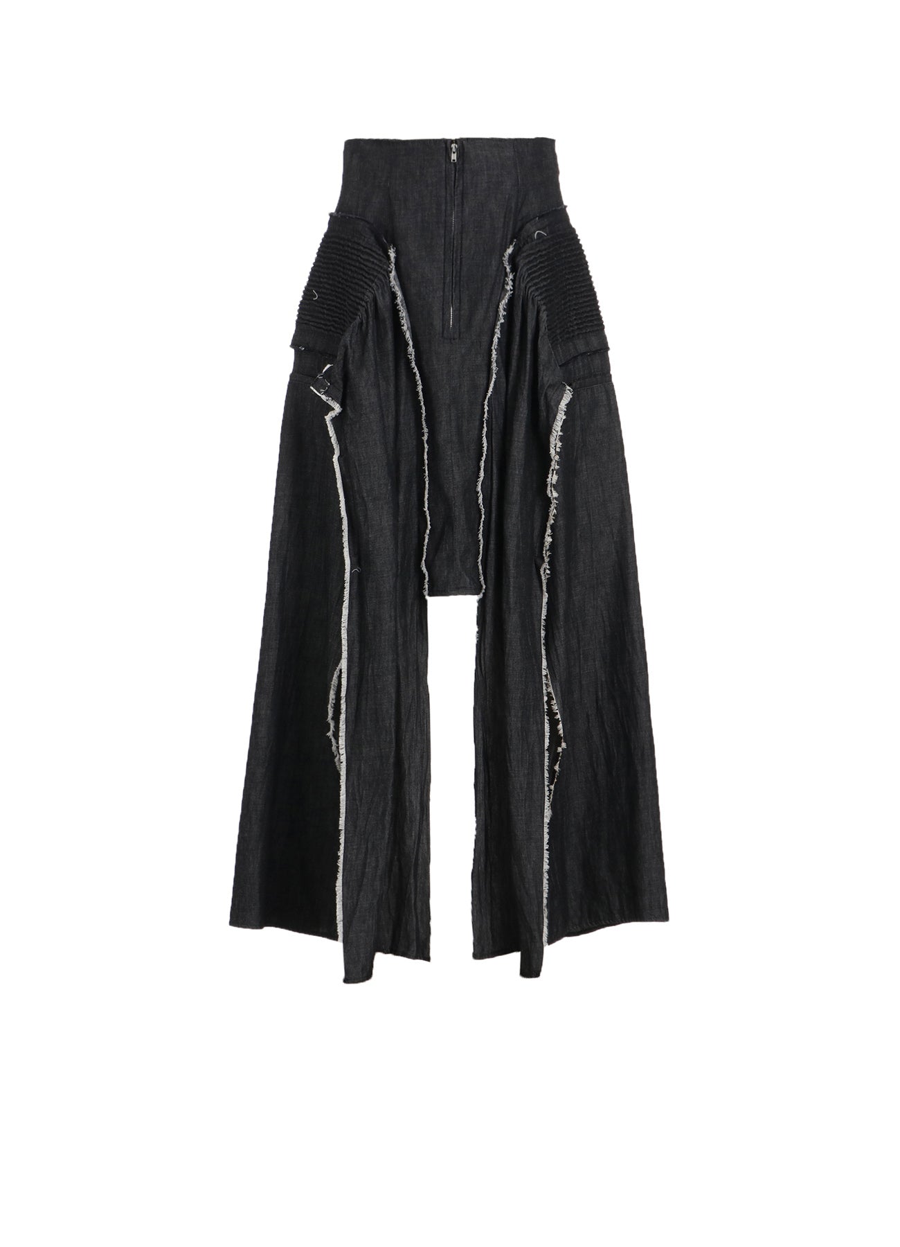 LIGHT DENIM GATHERED SKIRT