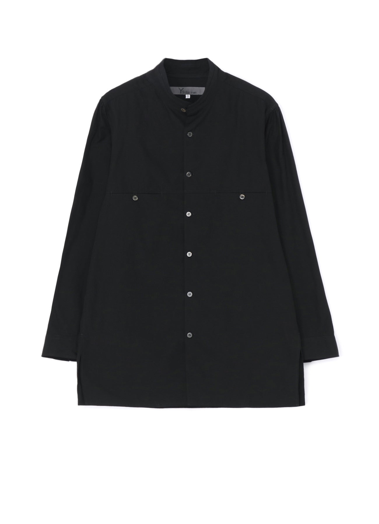 COTTON BROADCLOTH SHIRT WITH STAND-UP COLLAR