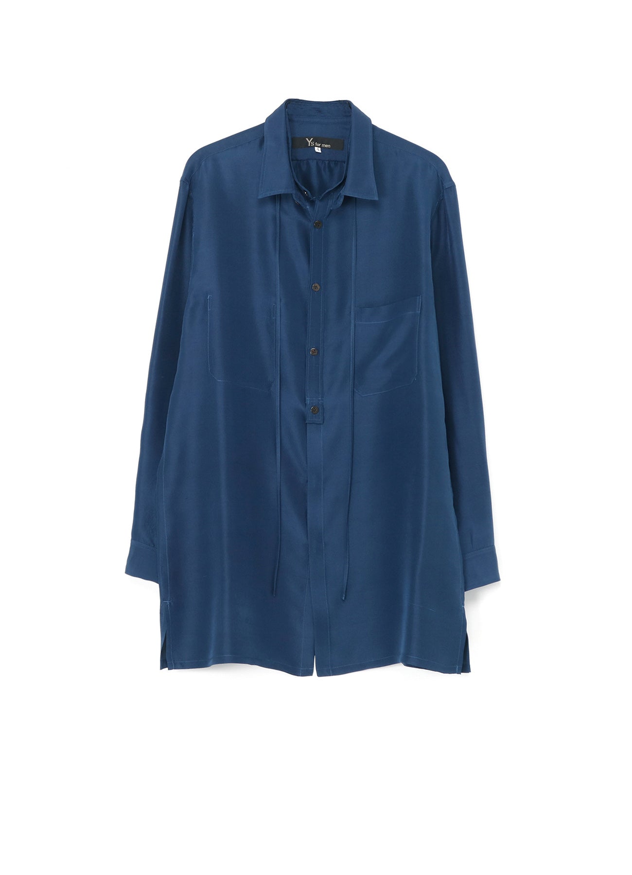 INDIA INDIGO DYEING SHANTUNG STRING BLOUSE WITH SPARE COLLAR BLOUSE