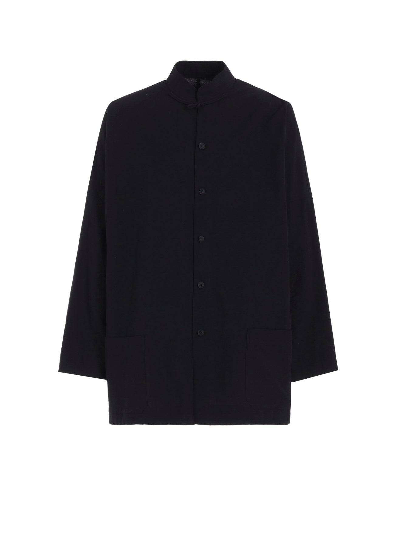 COTTON HEMP BROAD SHIRT WITH STAND COLLAR