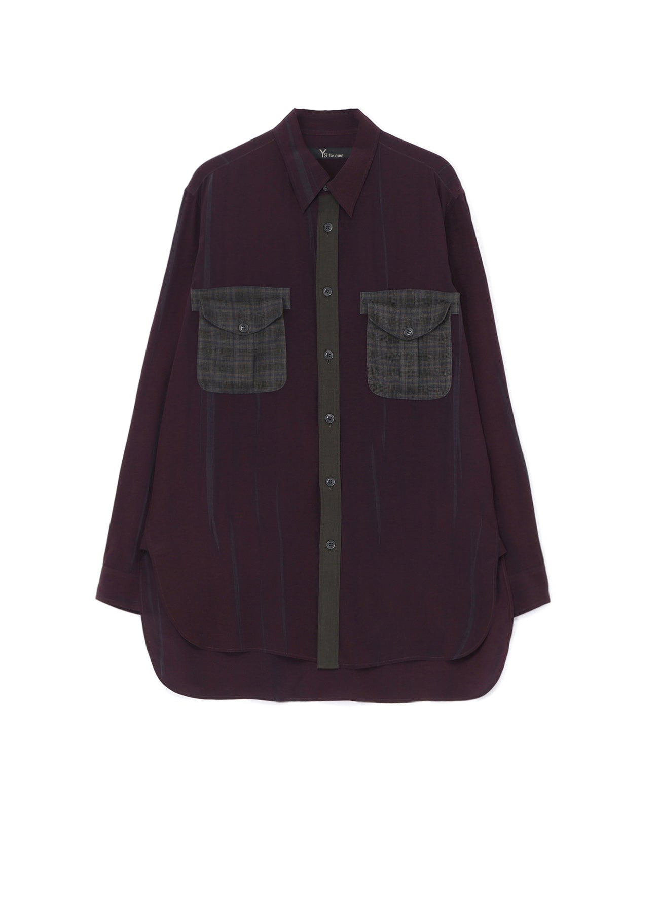 PLANT DYEING SILK PLAID POCKETS SHIRT