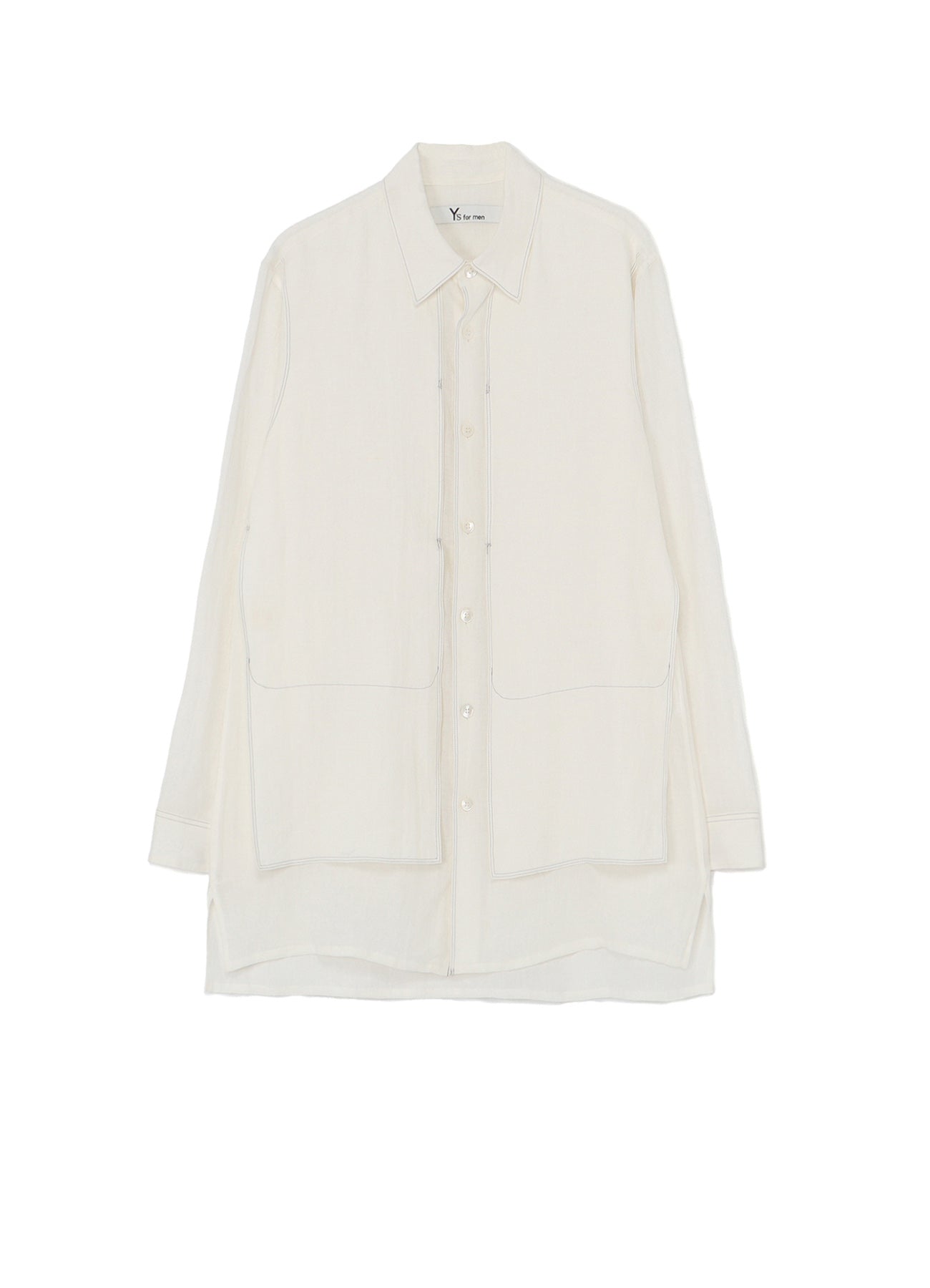 WHITE 60 LINEN LAWN POCKET SHIRT