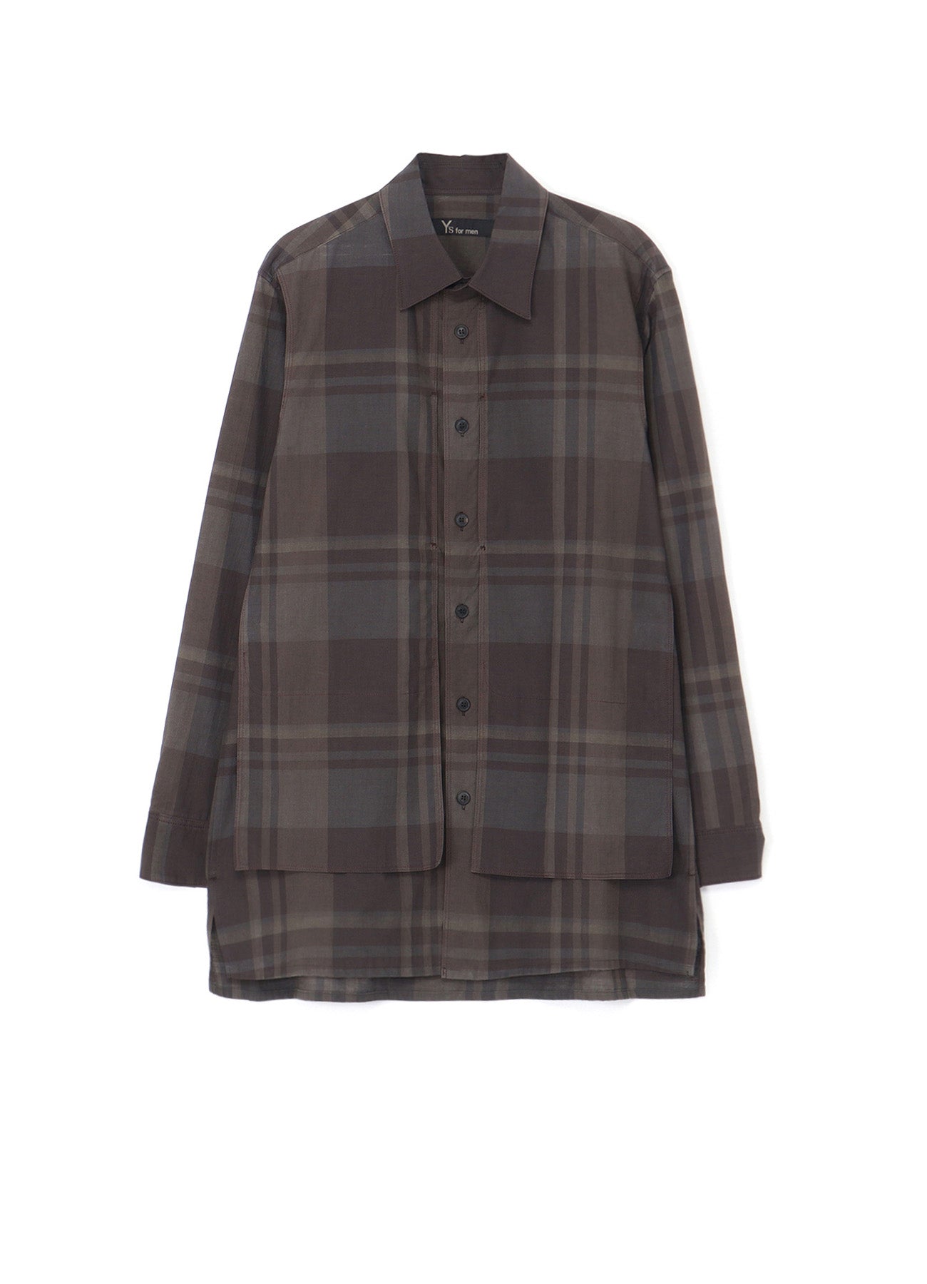 COTTON SILK SHIRT WITH PLAID POCKET