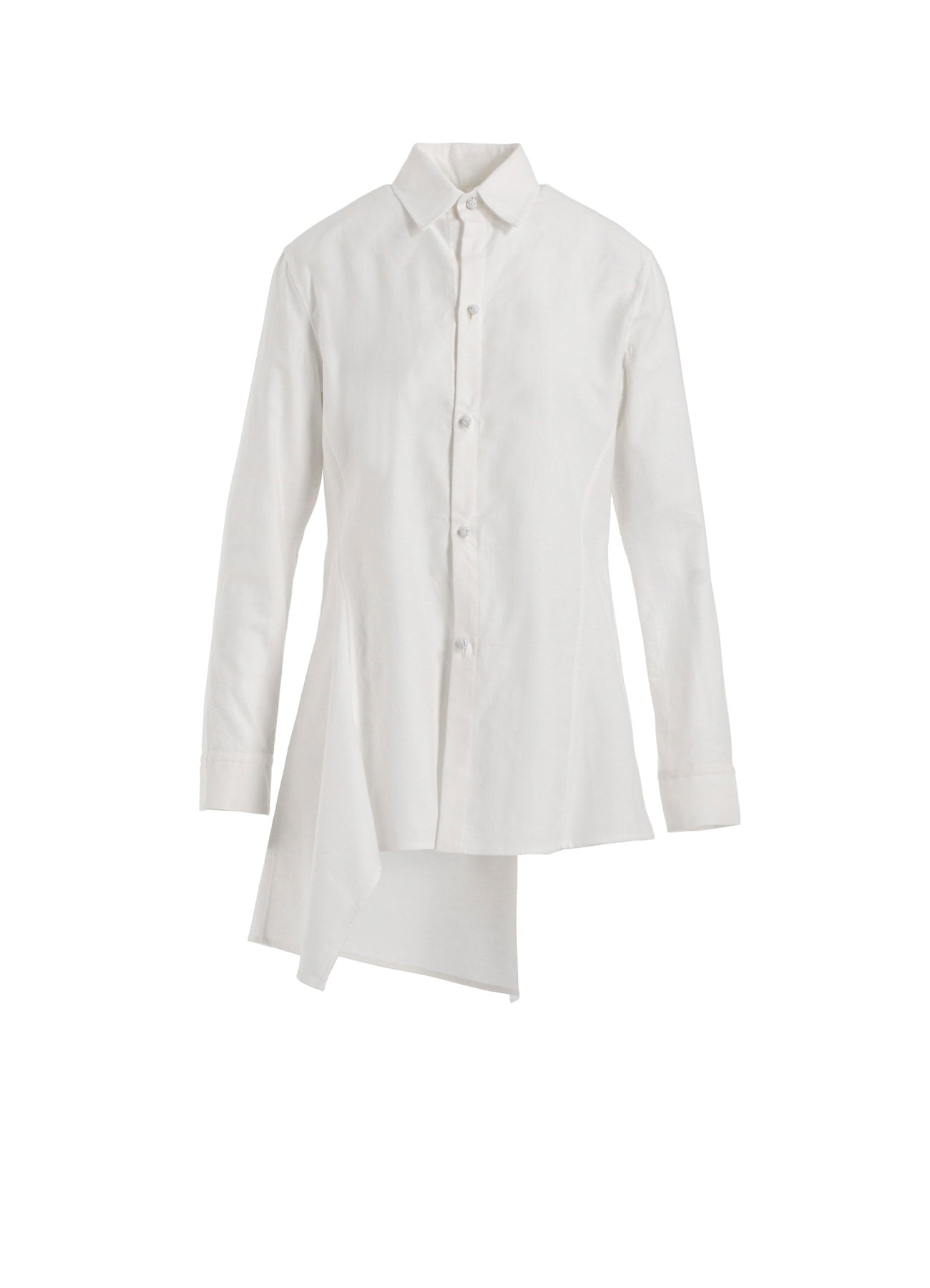 COTTON TWILL LONG SWITCHED BLOUSE