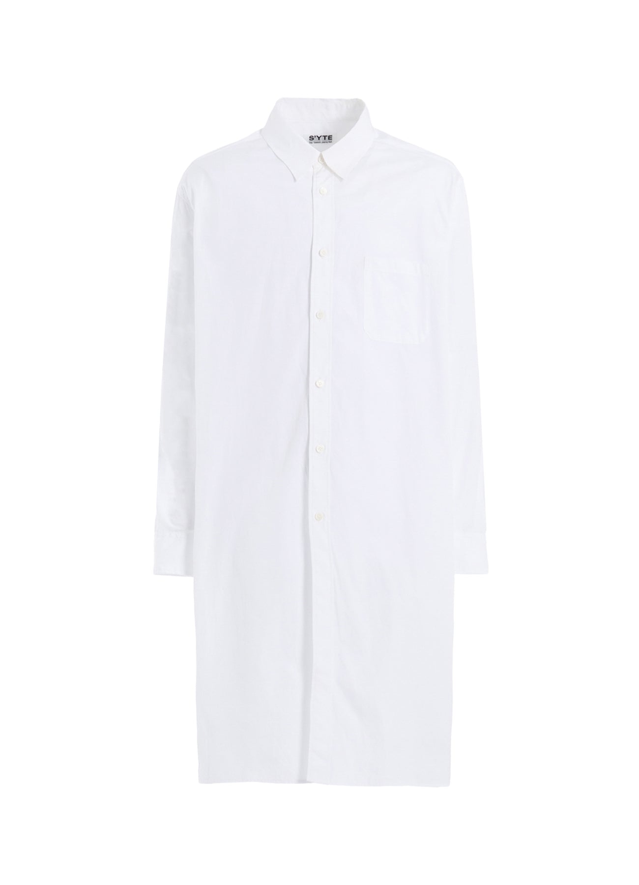 COTTON BROAD BUTTON SLITS LONG SHIRT