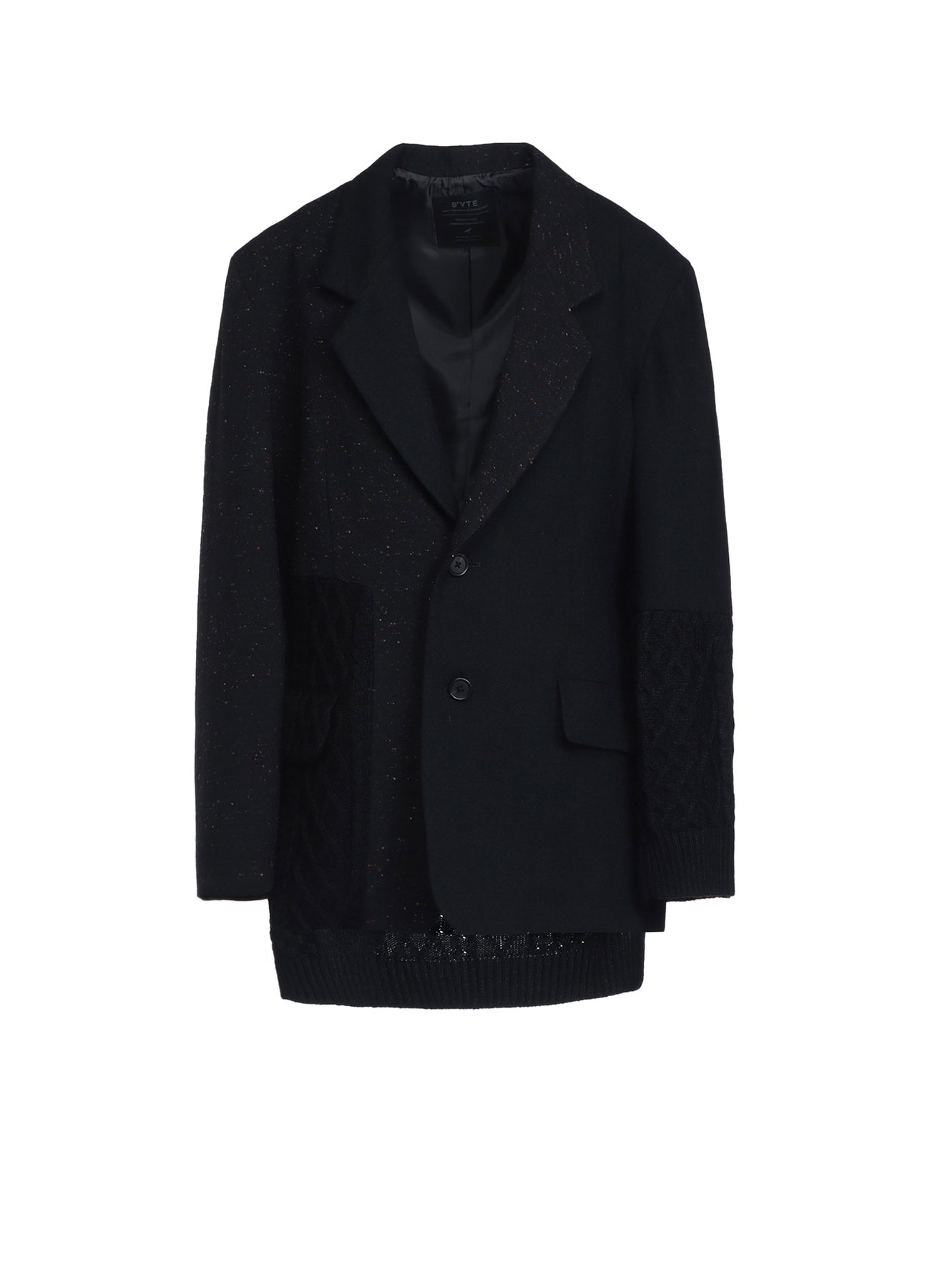 COLOR NEP CALZE + ETERMINE TWEED JACKET WITH KNIT SWITCHING DESIGN