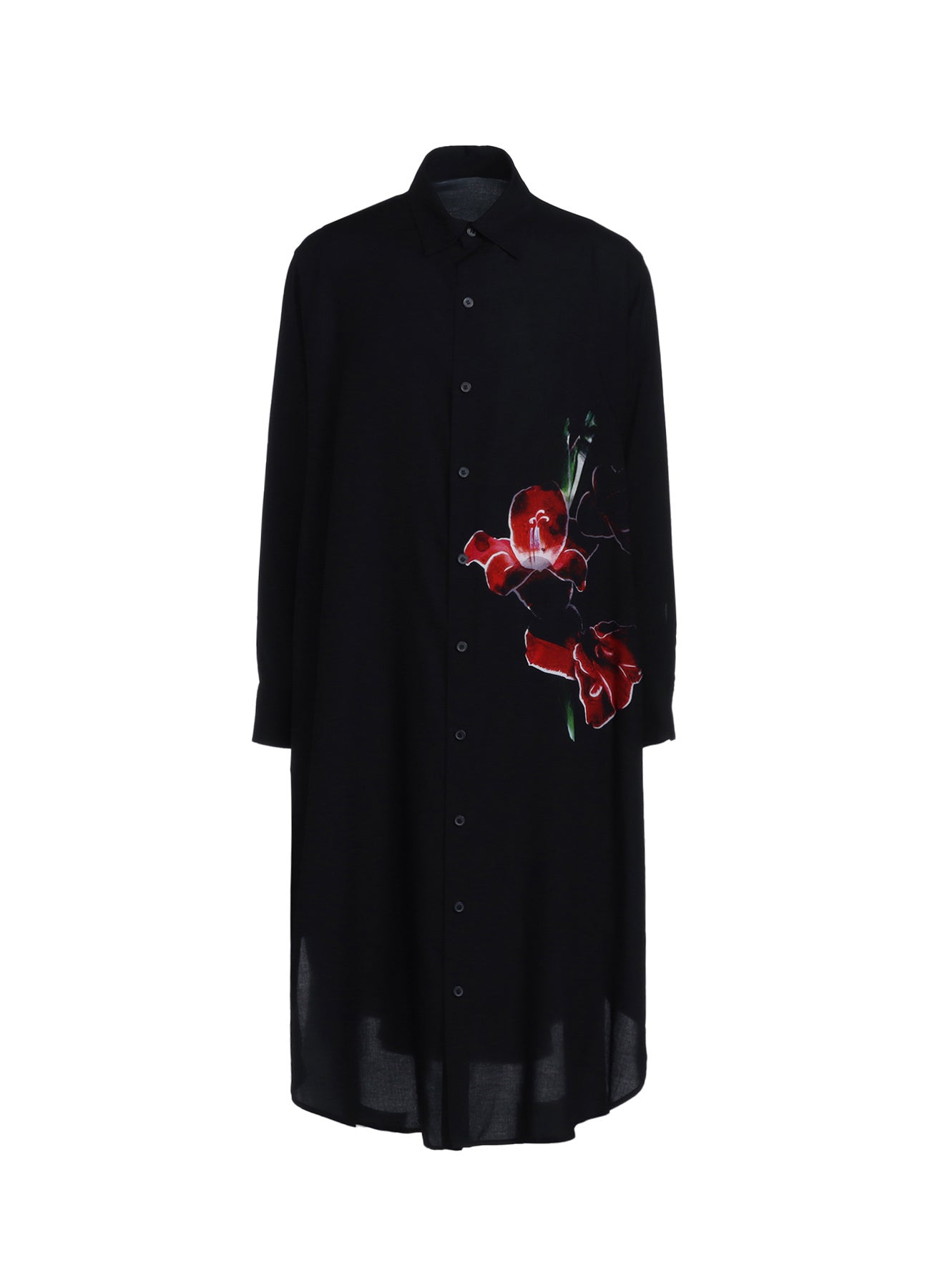RAYON LOAN ORCHID FLOWERPRINTED LONG SHIRT