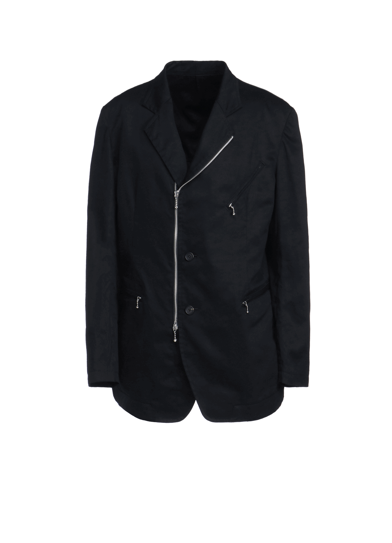 COTTON TWILL BIKER'S-STYLE ZIPPERED JACKET