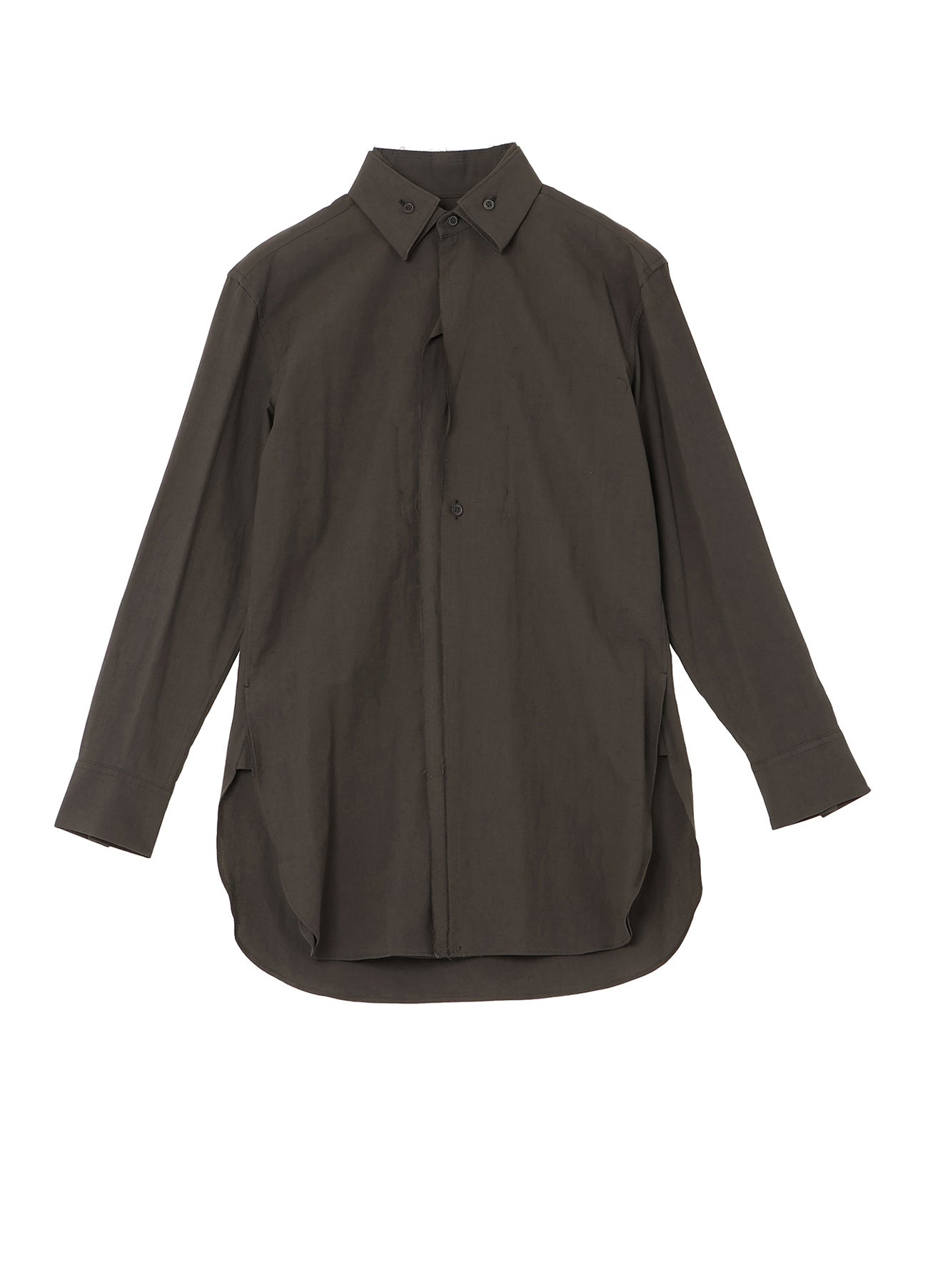 COTTON LINEN UNTWIST LAWN DOUBLE COLLAR SHIRT