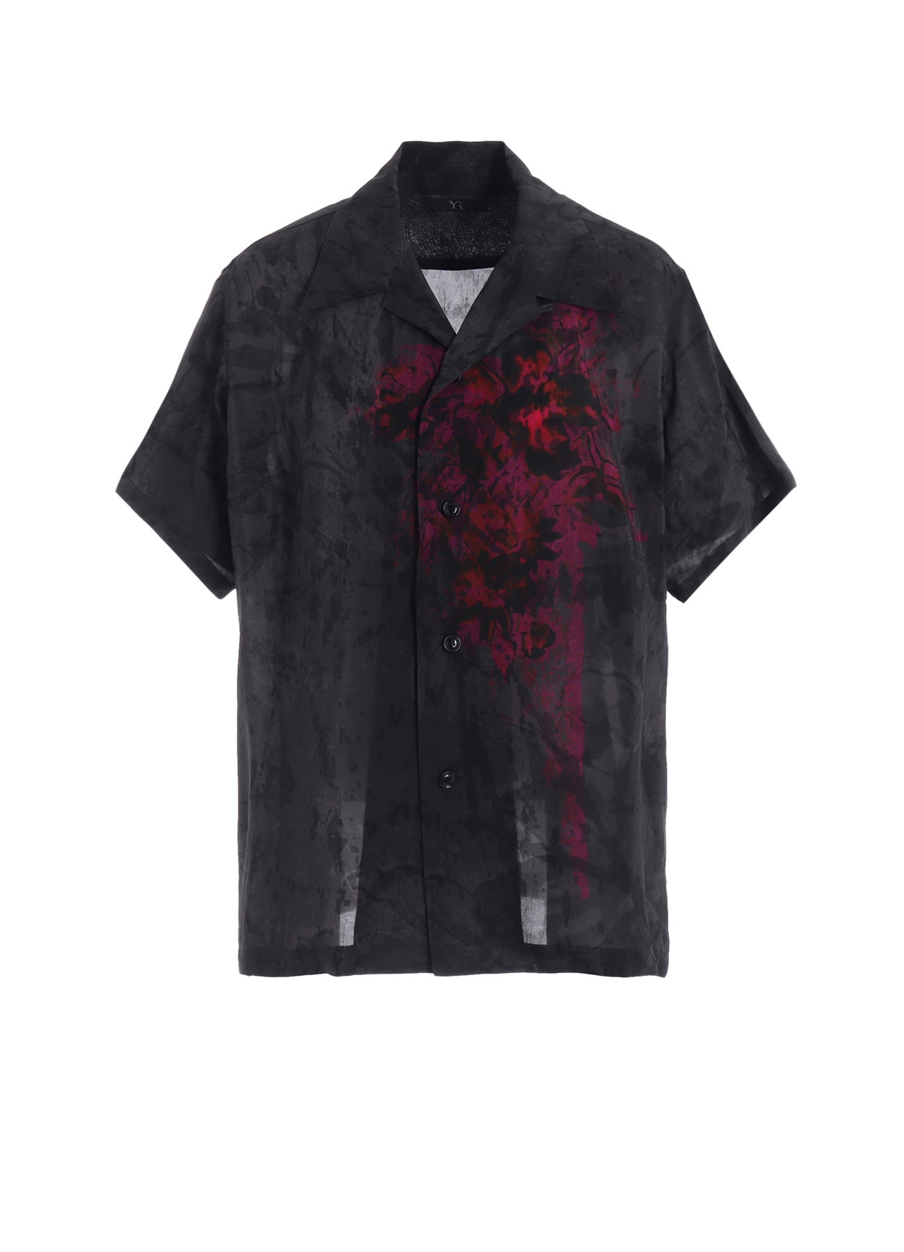 CUPRO/LAWN FLOWER&ASPHALT PRINT SUKASHIRT