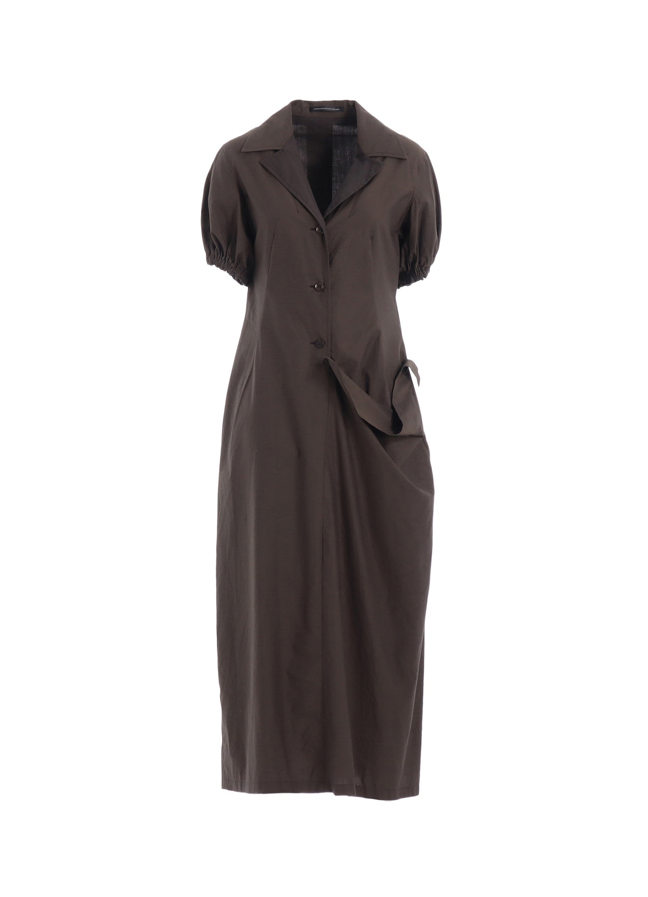 COTTON TYPEWRITER LEFT SIDE GATHERED DRESS