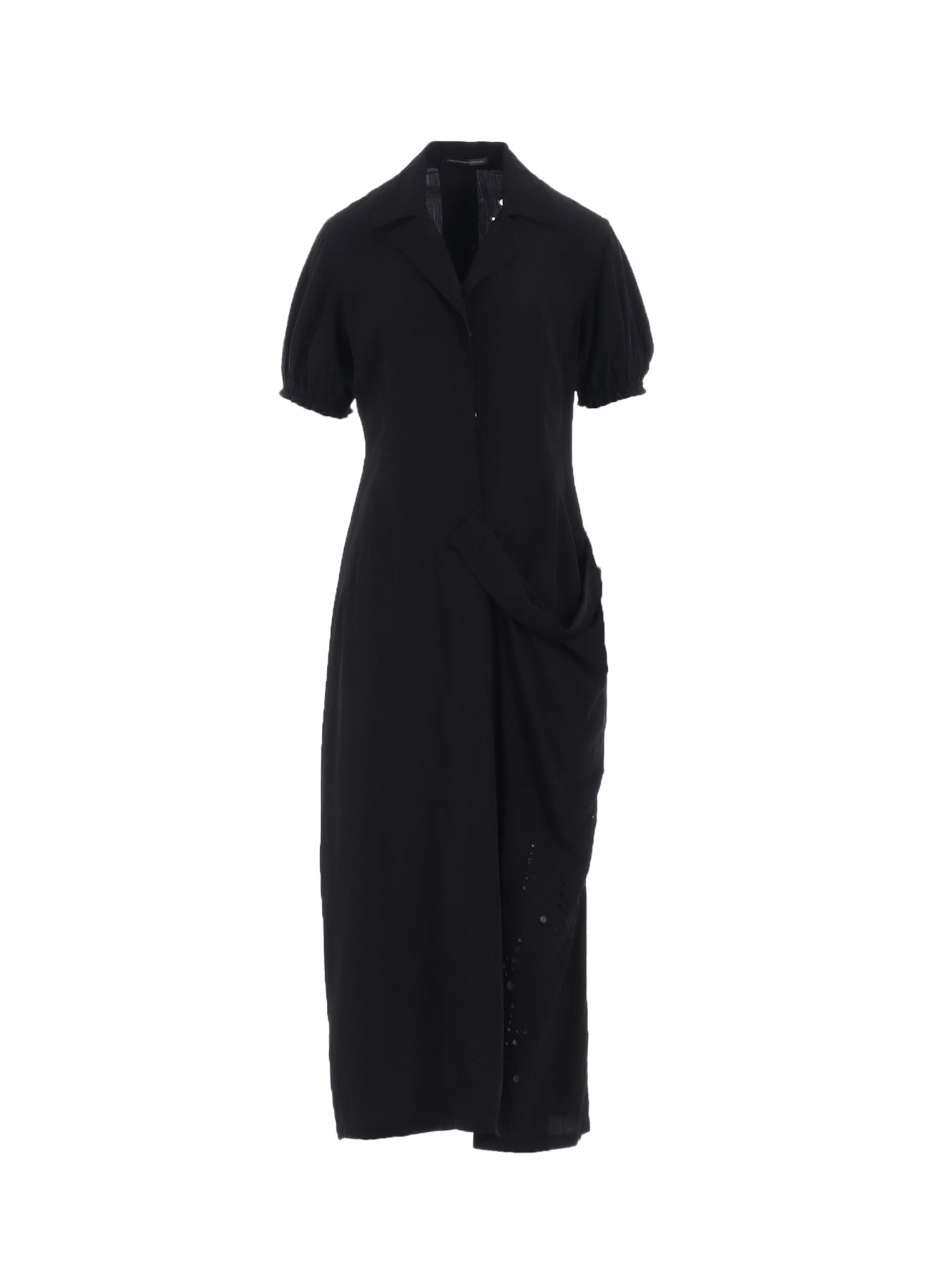 CUPRO/DUNGAREE BALLER LACE LEFT SIDE GATHERED DRESS