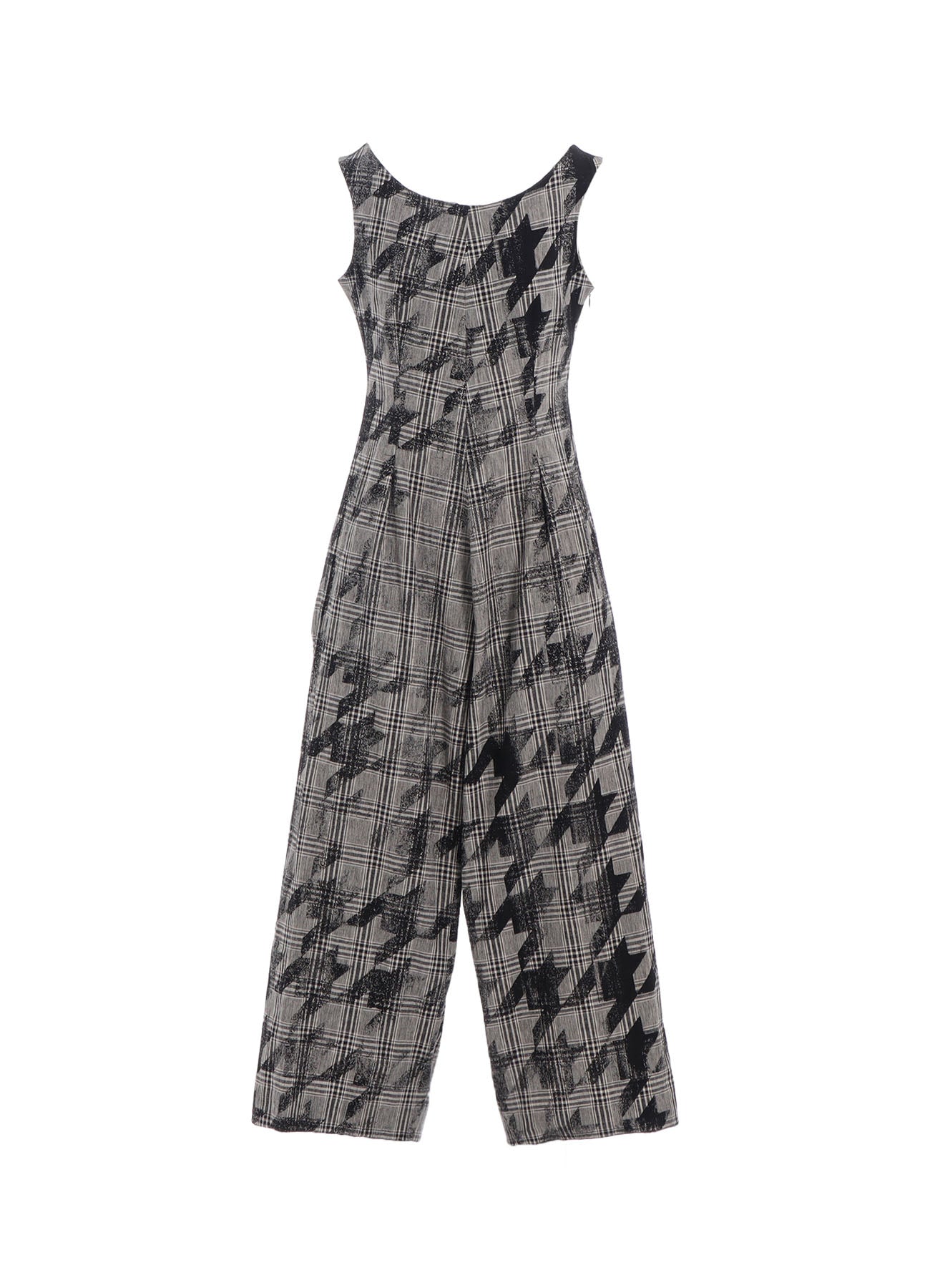 COTTON/LINEN PLAID×BIG HOUNDSTOOTH OVERALLS