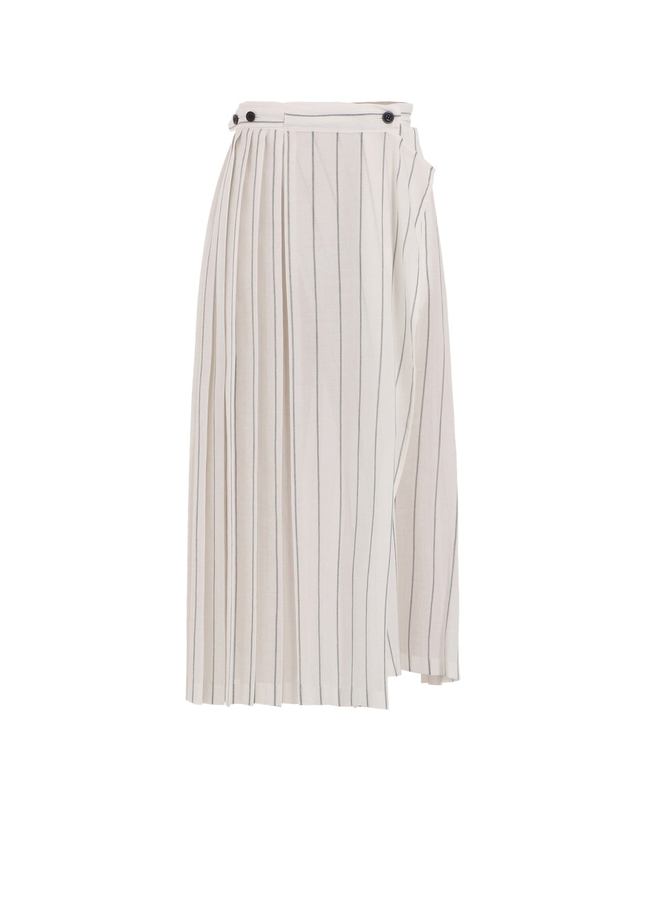 WASHER STRIPE PLEATED WRAP SKIRT