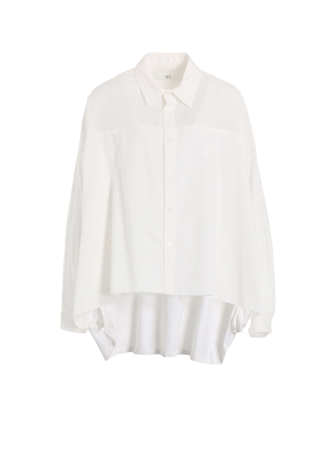 [Y's BORN PRODUCT] THIN COTTON TWILL DOUBLE FRONT OVERSIZED SHIRT