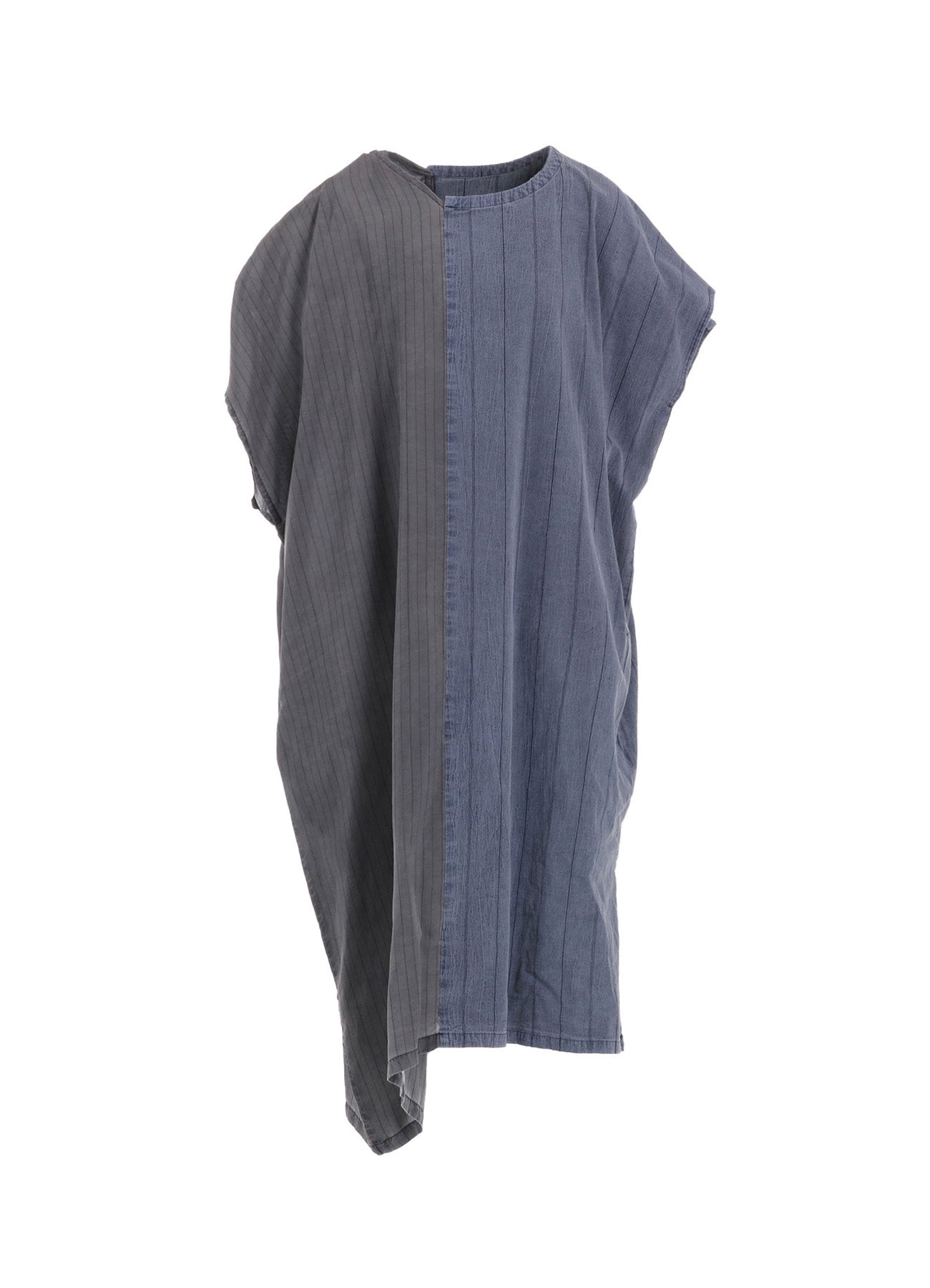WASHER STRIPE ASYMMETRIC FRENCH DRESS