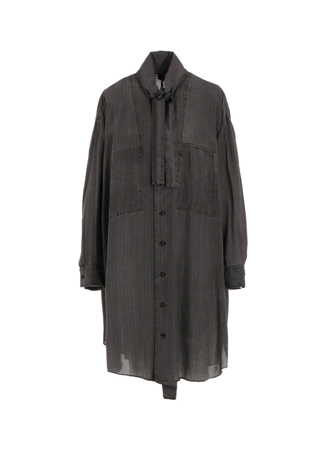 CUPRO STRIPE SHIRT DRESS WITH TIE
