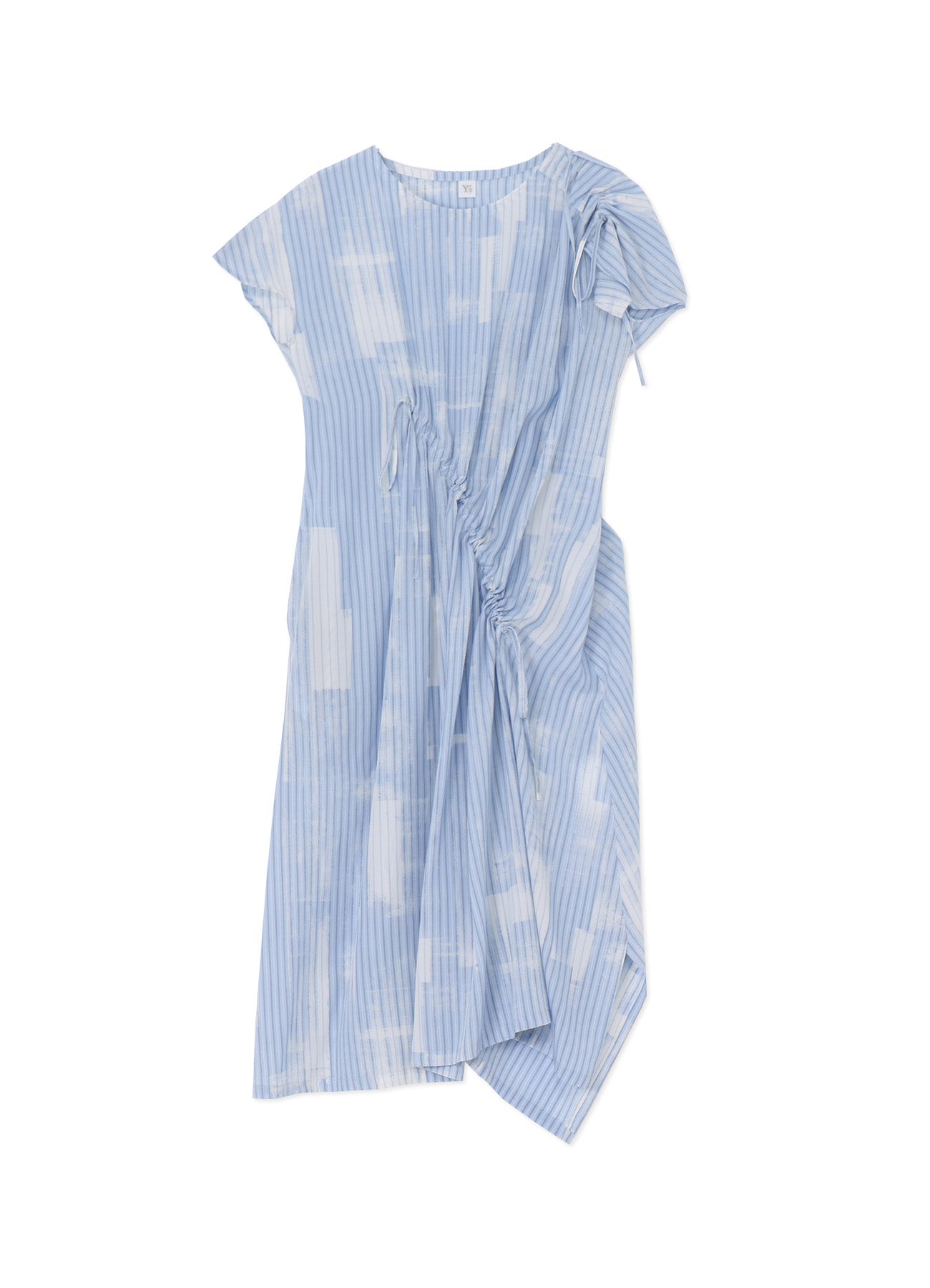 TYPEWRITER STRIPE SHIRRING DRESS